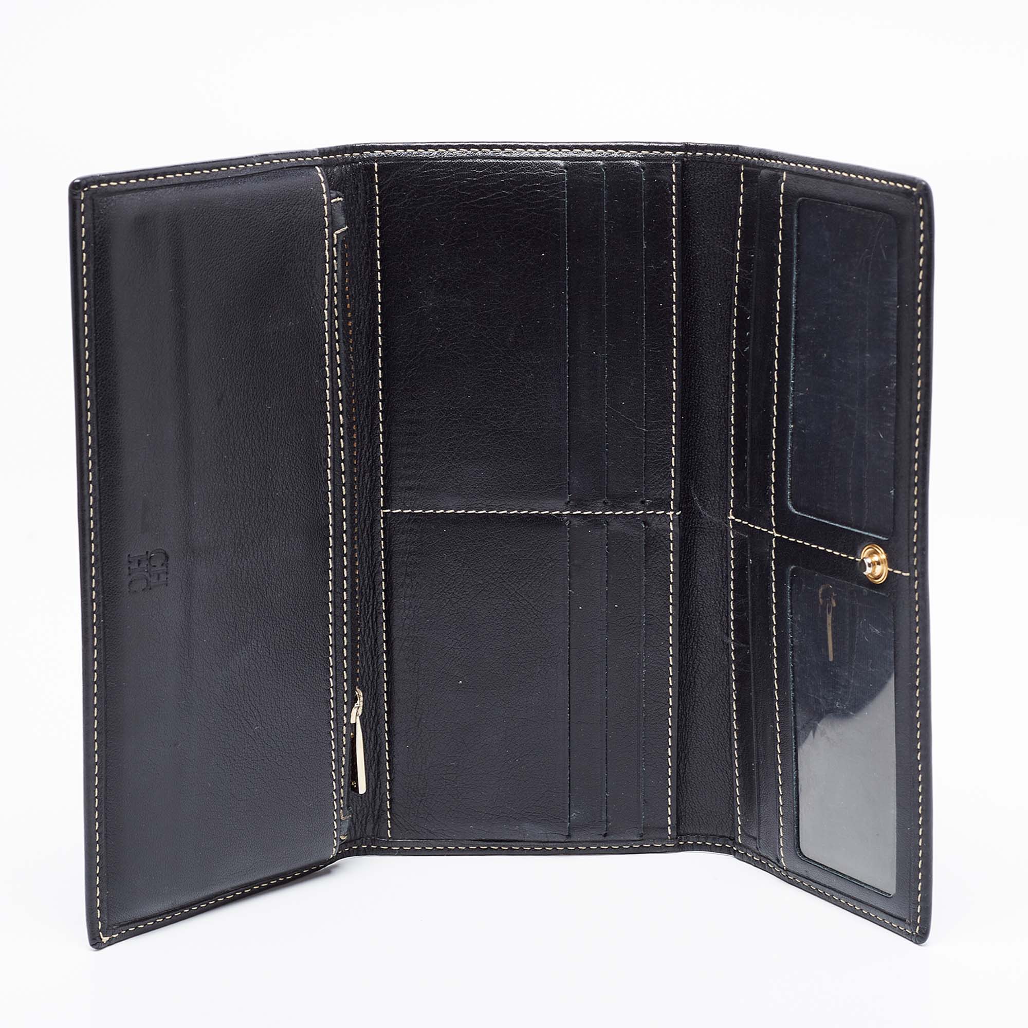 

CH Carolina Herrera Black Leather Continental Wallet