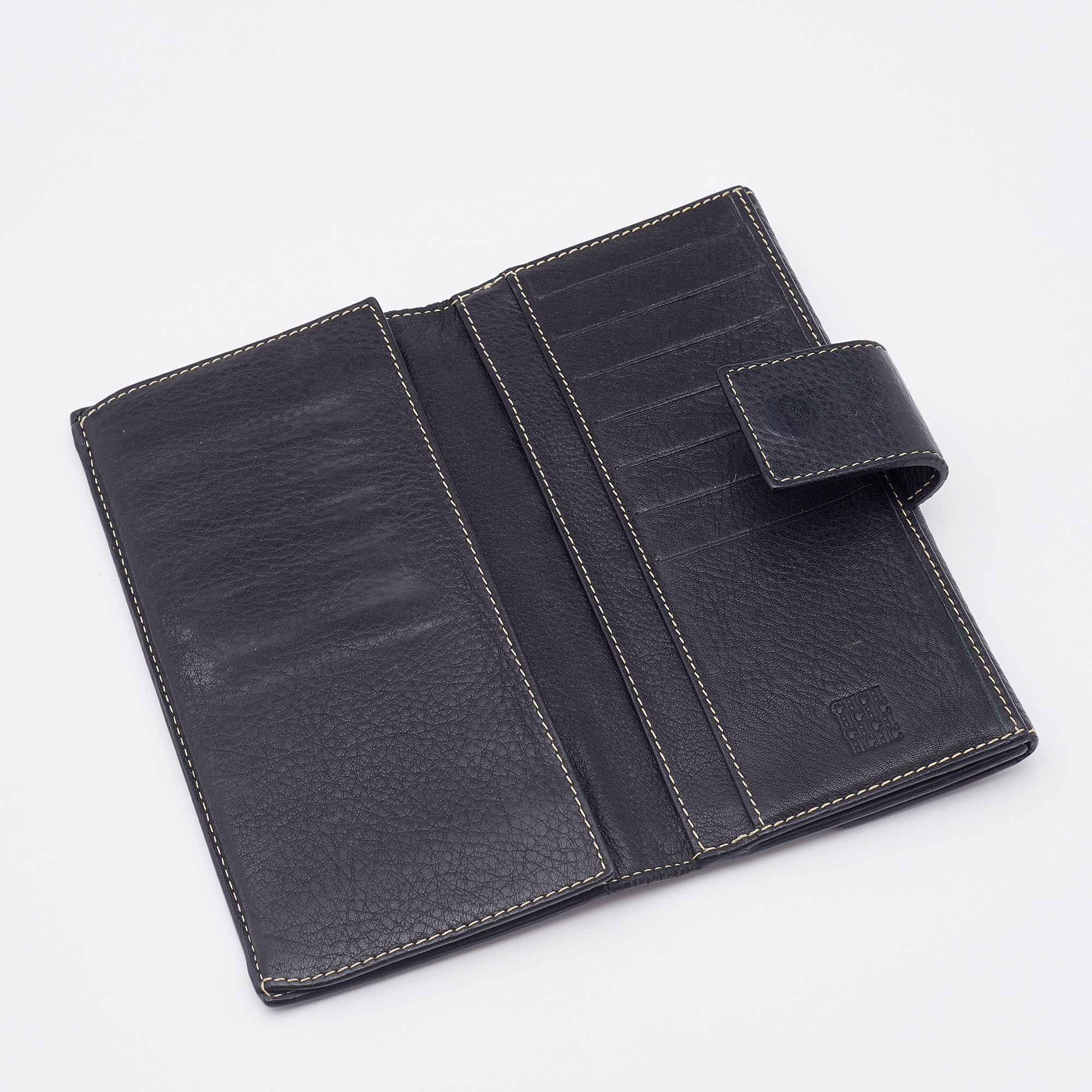 

CH Carolina Herrera Black Leather Flap Continental Wallet