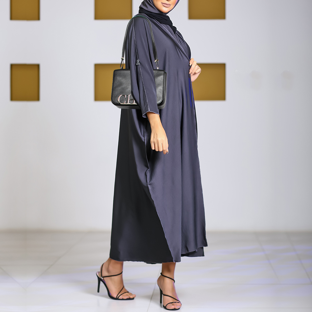 

CH Carolina Herrera Black Leather Logo Flap Shoulder Bag
