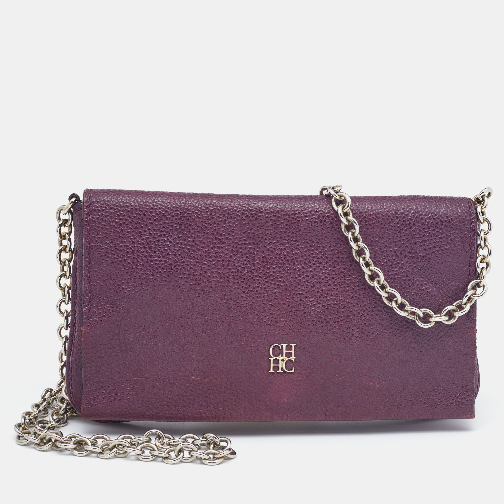 

CH Carolina Herrera Purple Leather Chain Flap Shoulder Bag