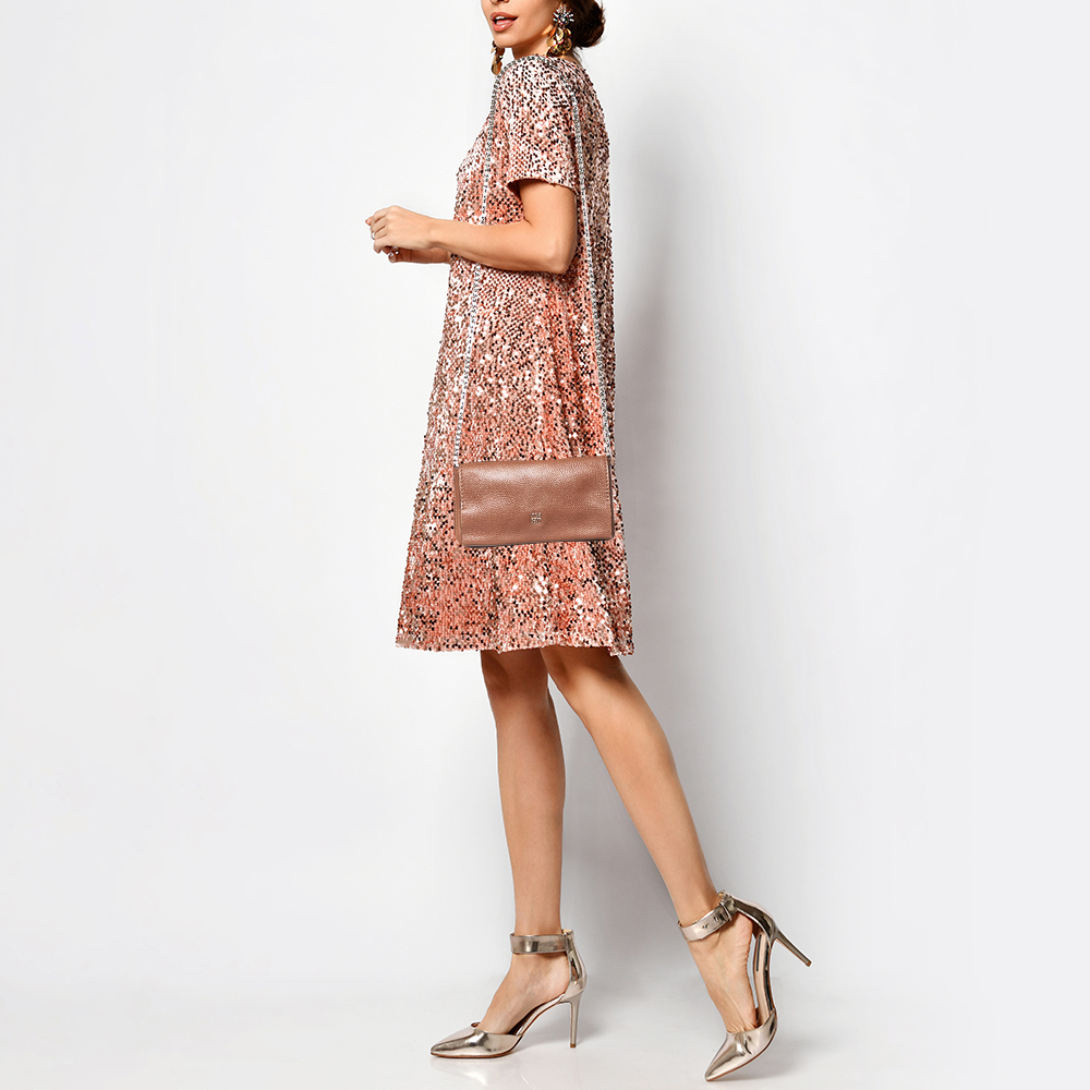 

CH Carolina Herrera Brown Leather Chain Flap Shoulder Bag