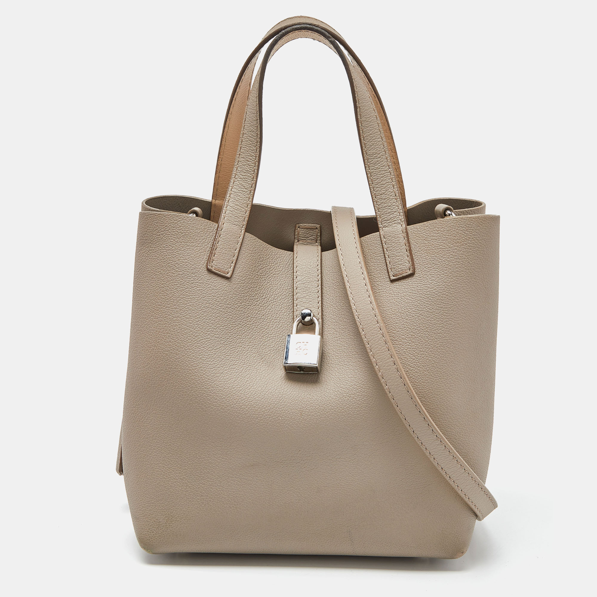 CAROLINA HERRERA Matryoshka Tote Bag, Leather, Pre-owned, Medium Size