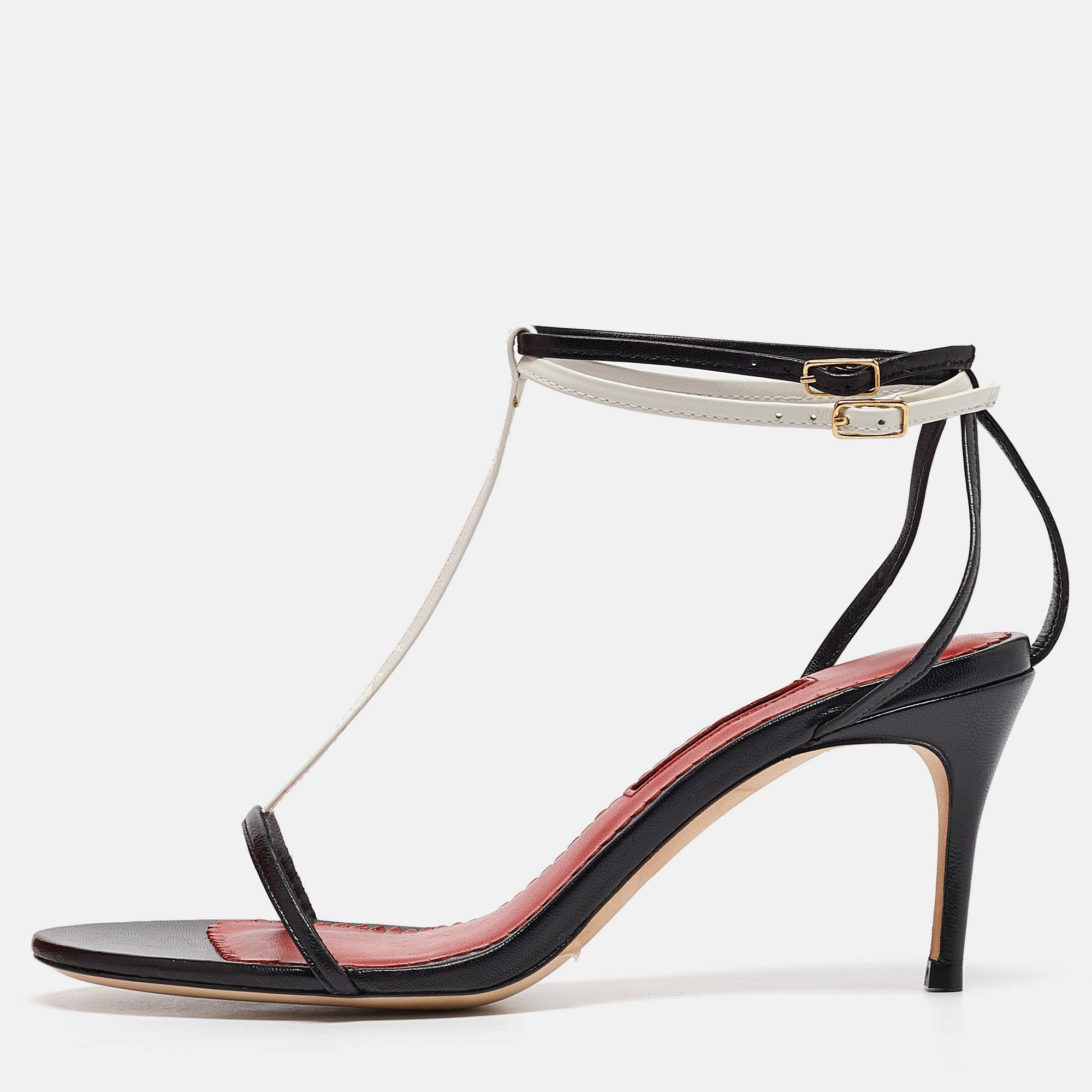 

CH Carolina Herrera Black Leather Ankle Strap Sandals Size