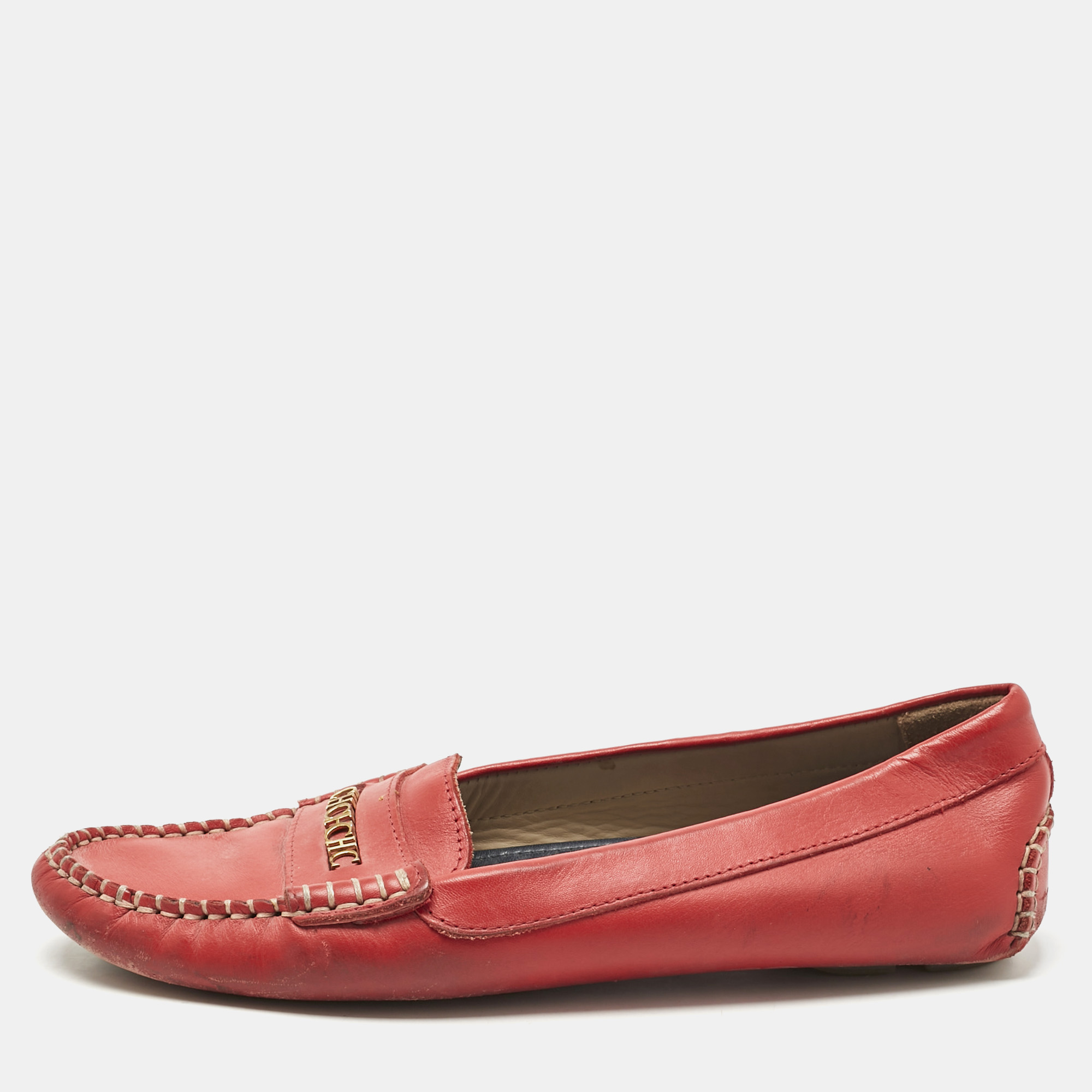 

CH Carolina Herrera Red Leather Slip On Loafers Size