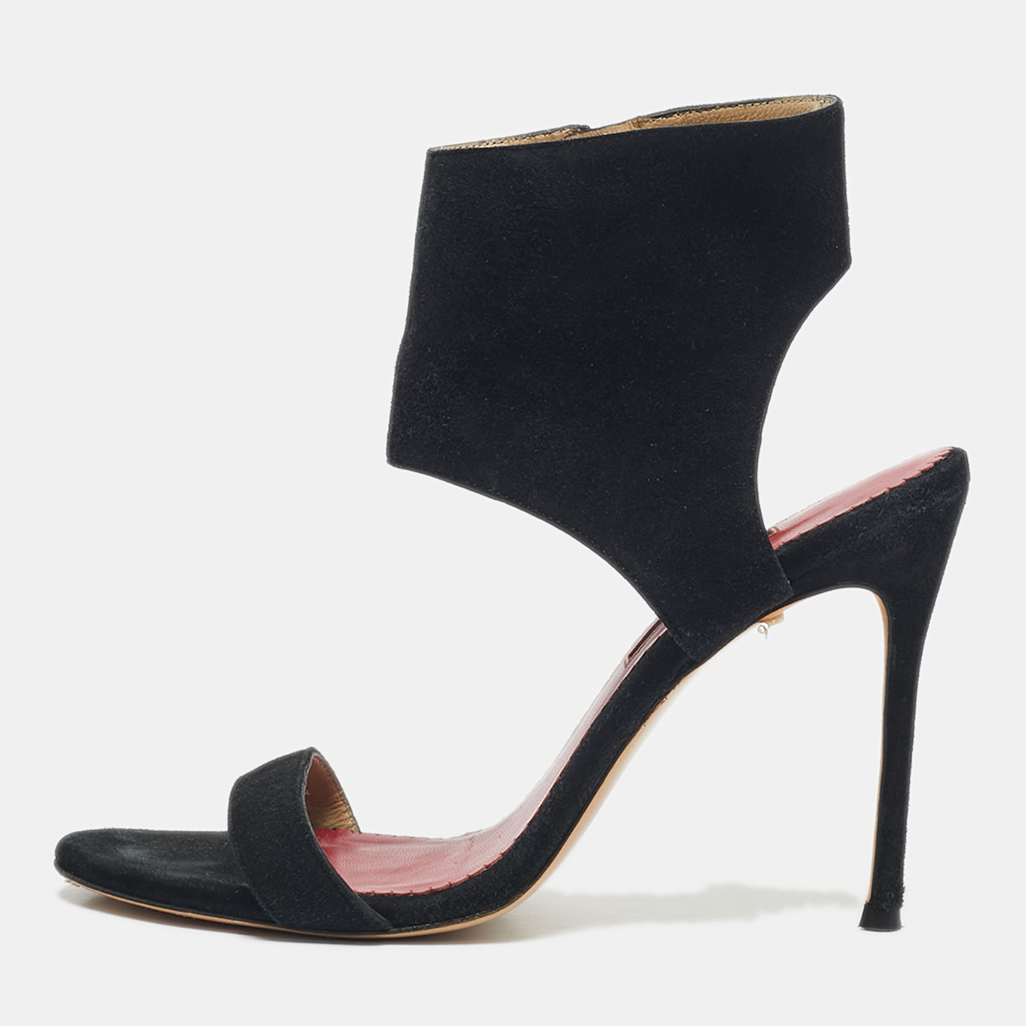 

CH Carolina Herrera Black Suede Ankle Strap Sandals Size