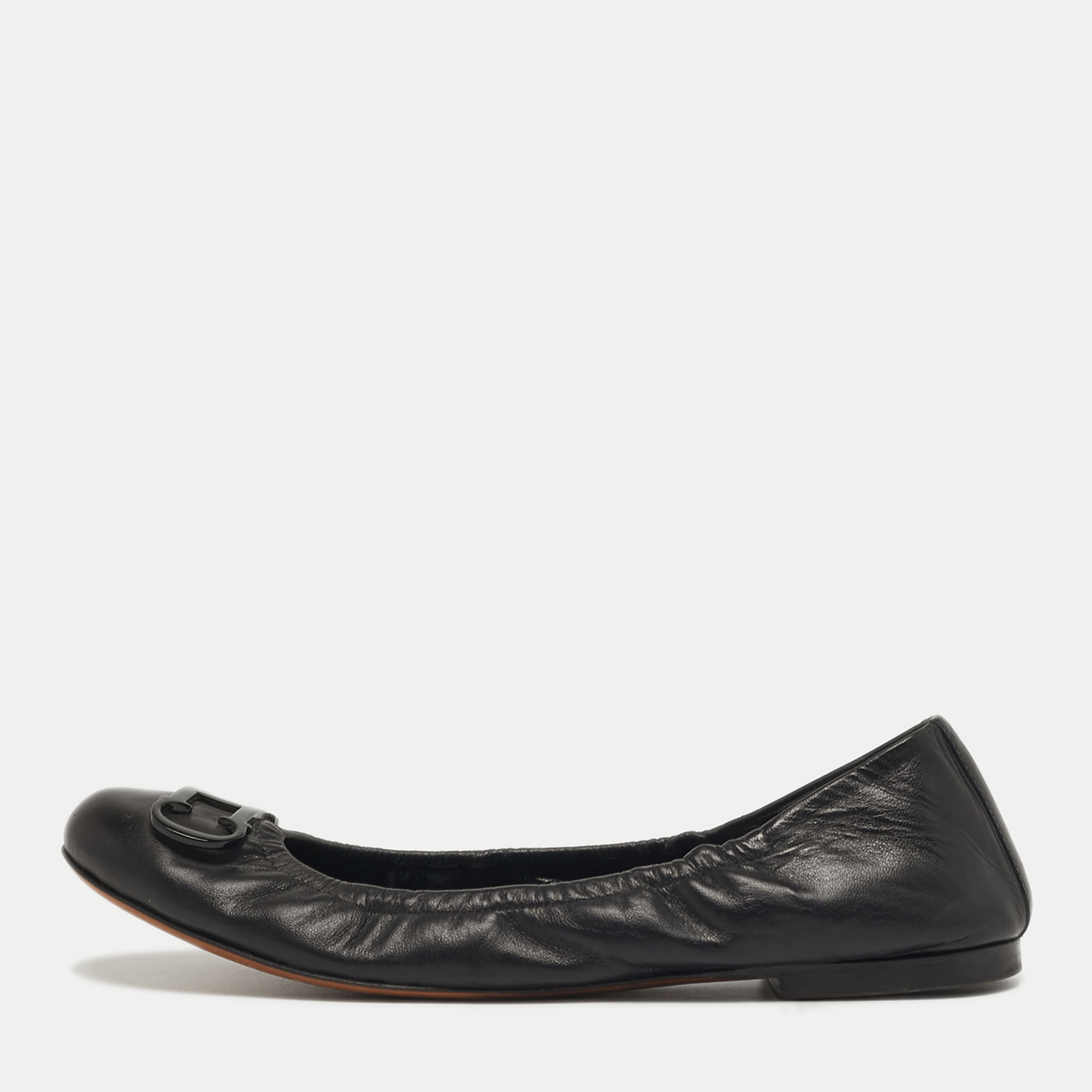 

CH Carolina Herrera Size  Black Leather Ballet Flats