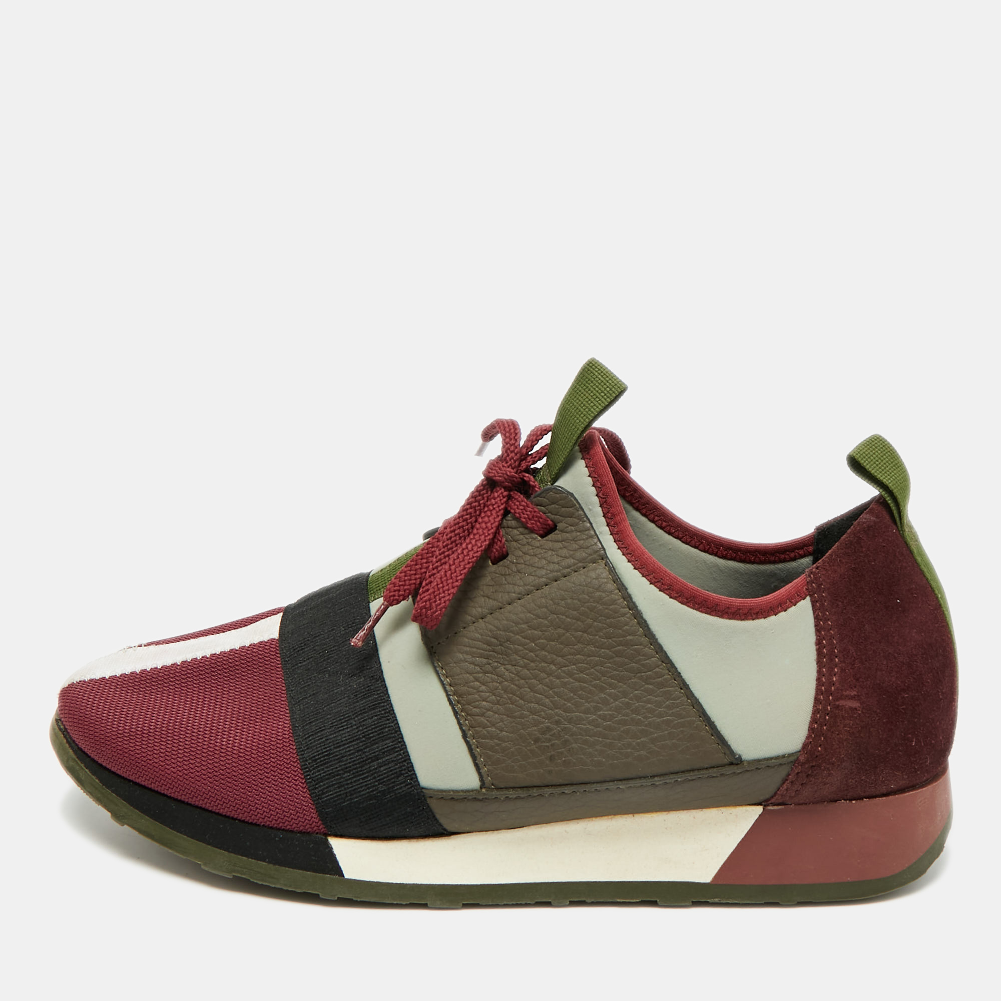 

CH Carolina Herrera Size  Multicolor Knit Fabric and Leather Low Top Sneakers