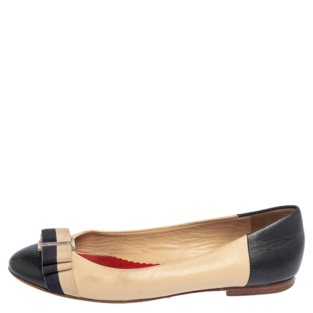 

CH Carolina Herrera Multicolor Leather Bow Ballet Flats Size