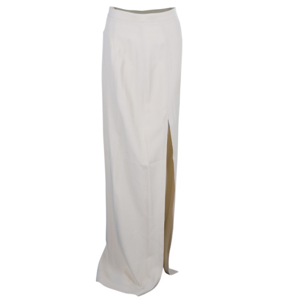 Chalayan Slit Cream Maxi Skirt M