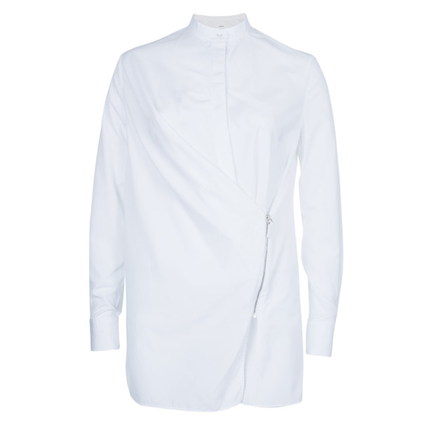 Chalayan White Poplin Zip Shirt  S