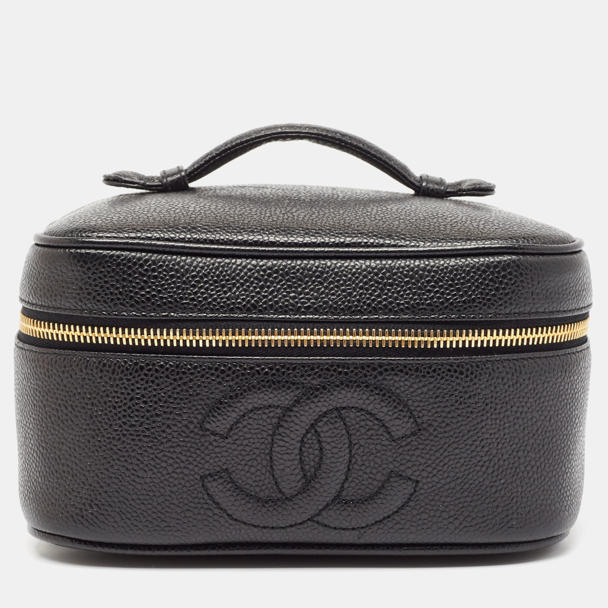 

Chanel Black Caviar Leather CC Timeless Vanity Case