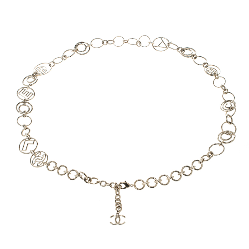 مملوكة مسبقًا Chanel CC Logo Charm Gold Tone Chain Link Belt / Necklace