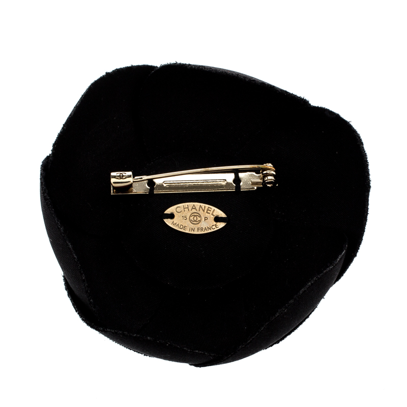 

Chanel Black Flower Pin Brooch