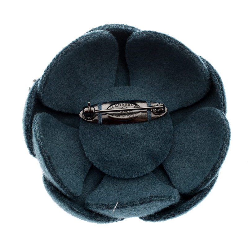 

Chanel Blue Flower Felt Pin Brooch