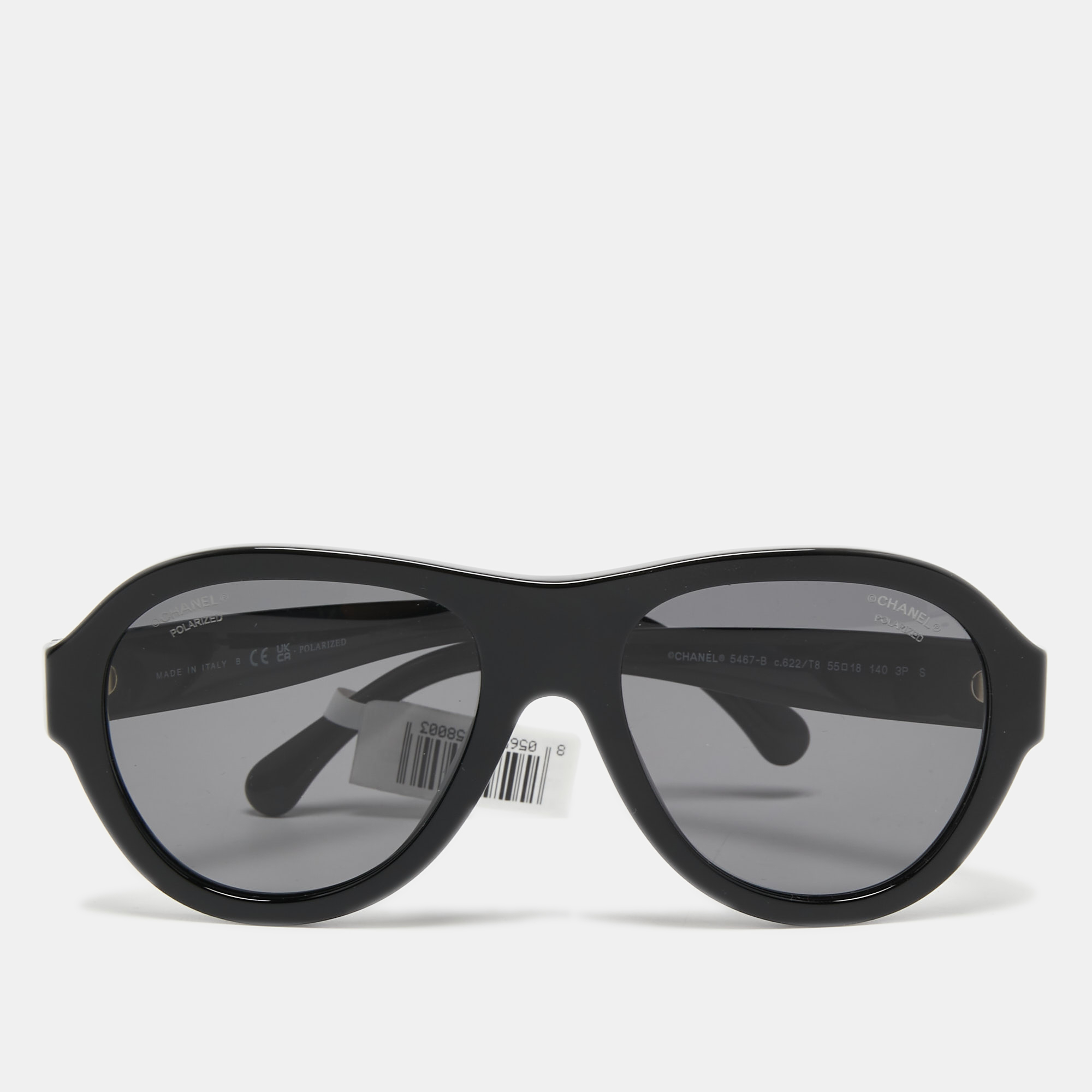 Chanel Black 5467-B Pilot Polarized Sunglasses