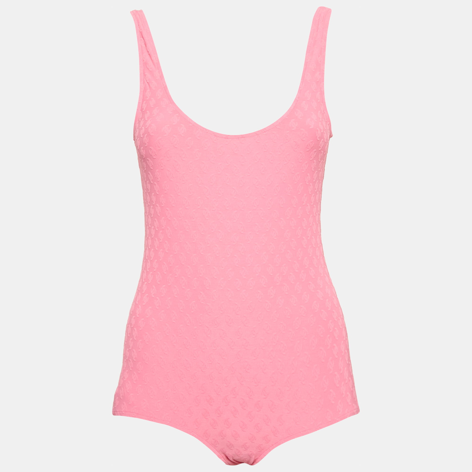 

Chanel Pink Logo Jacquard Knit Swimwear S
