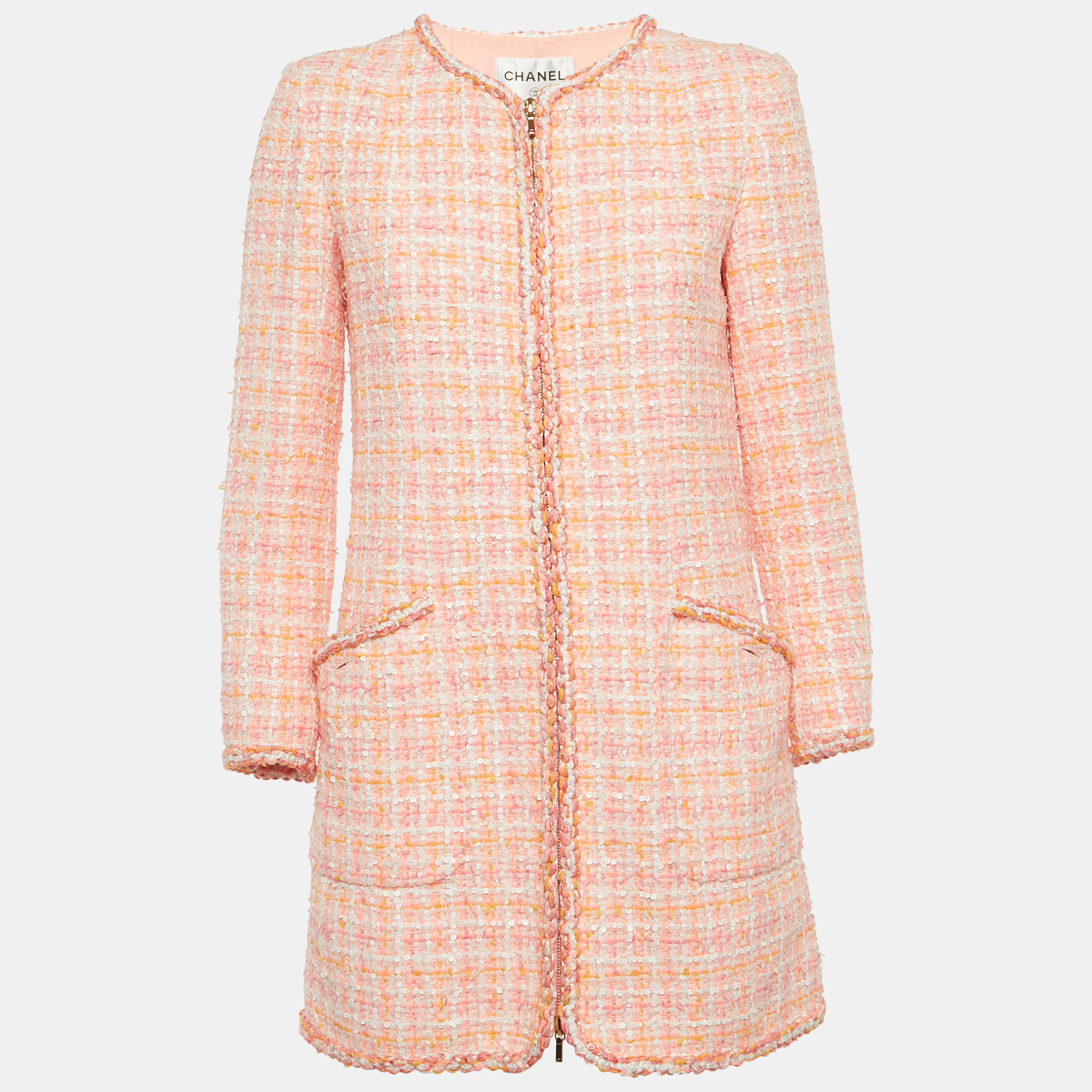 

Chanel Pink Tweed Fantasy Jacket M
