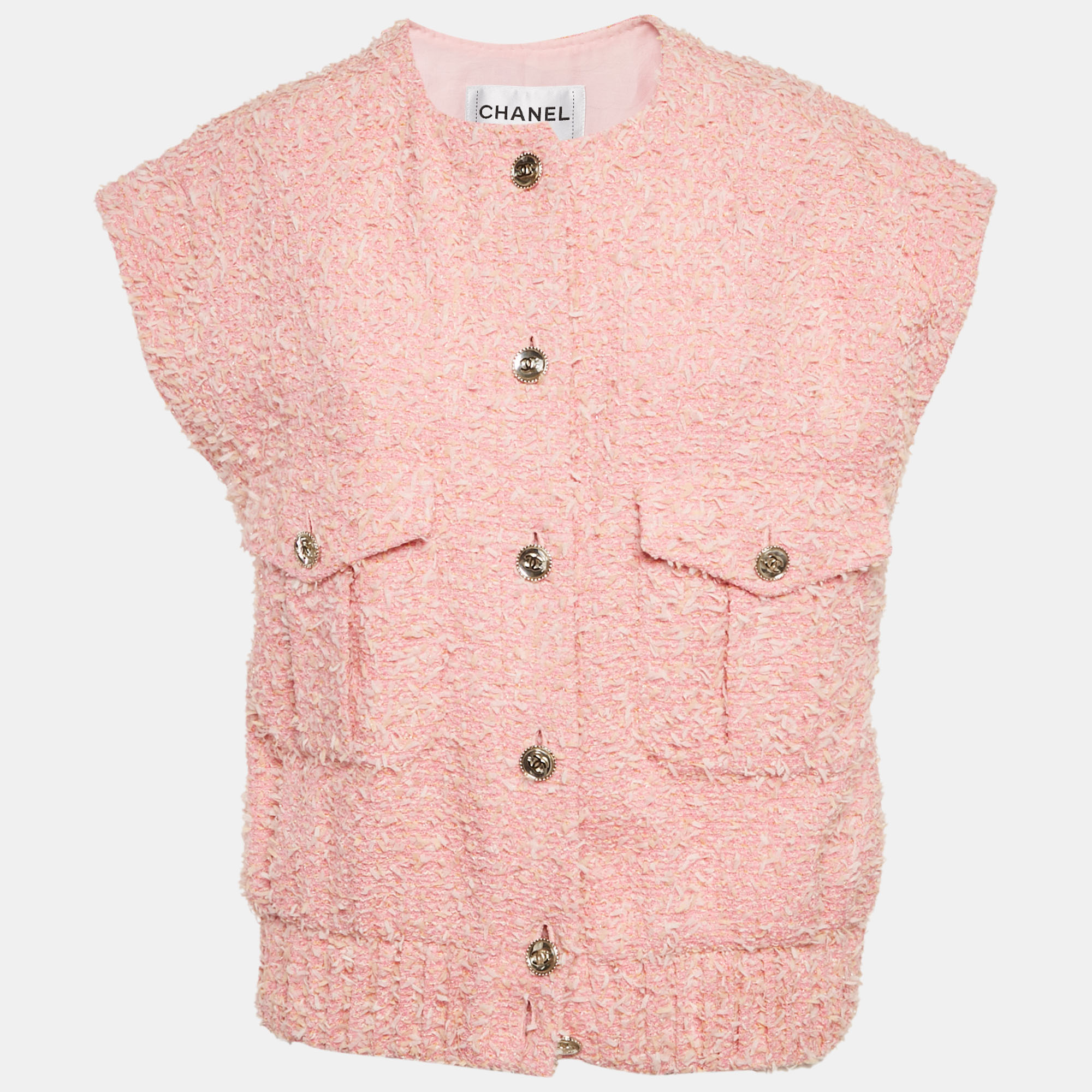 

Chanel Pink Tweed Vest M