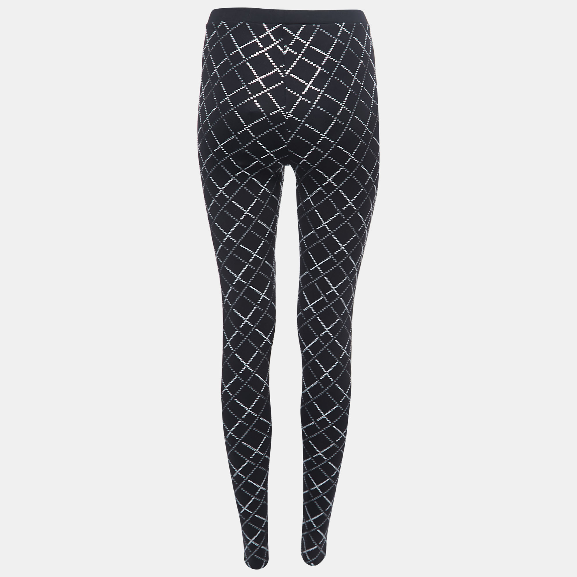 

Chanel Black Neoprene Criss-Cross Sequined Leggings