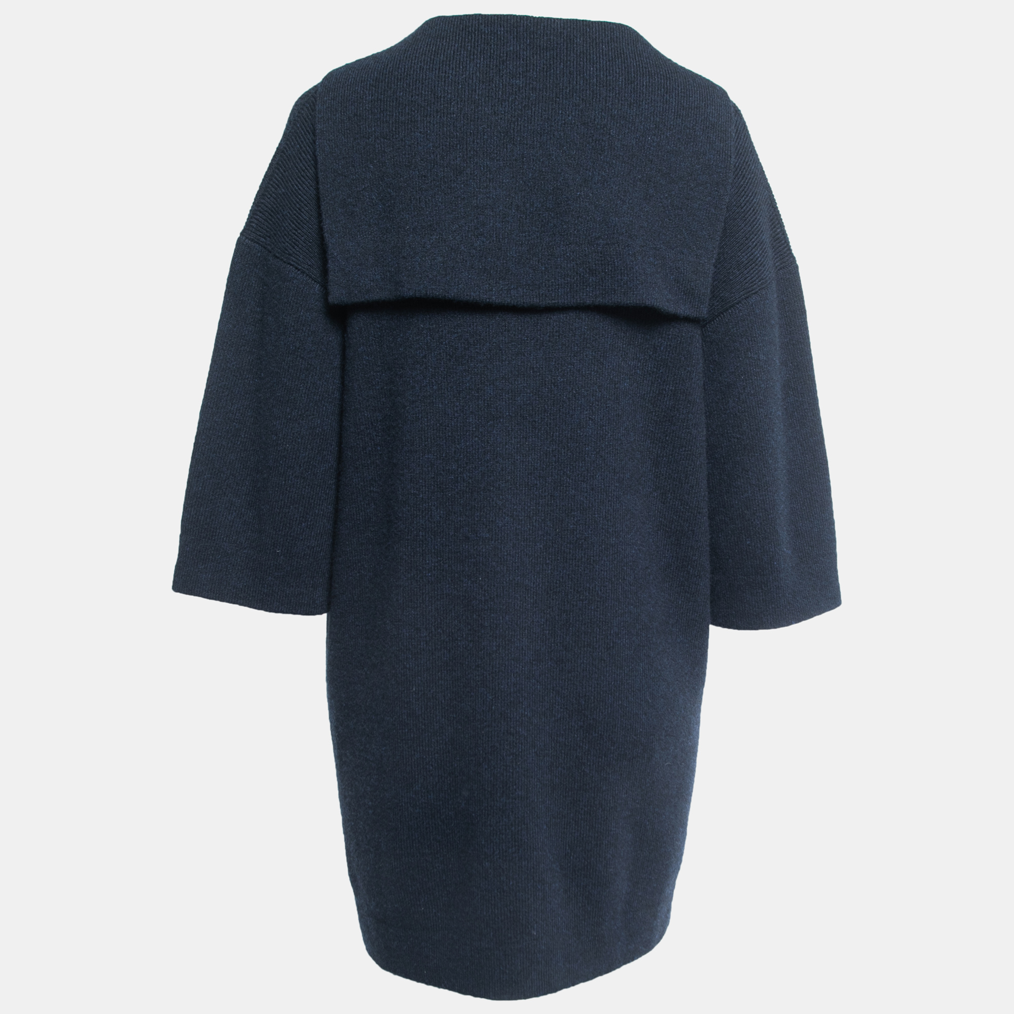 

Chanel Navy Blue Cashmere Button Detail Mini Sweater Dress