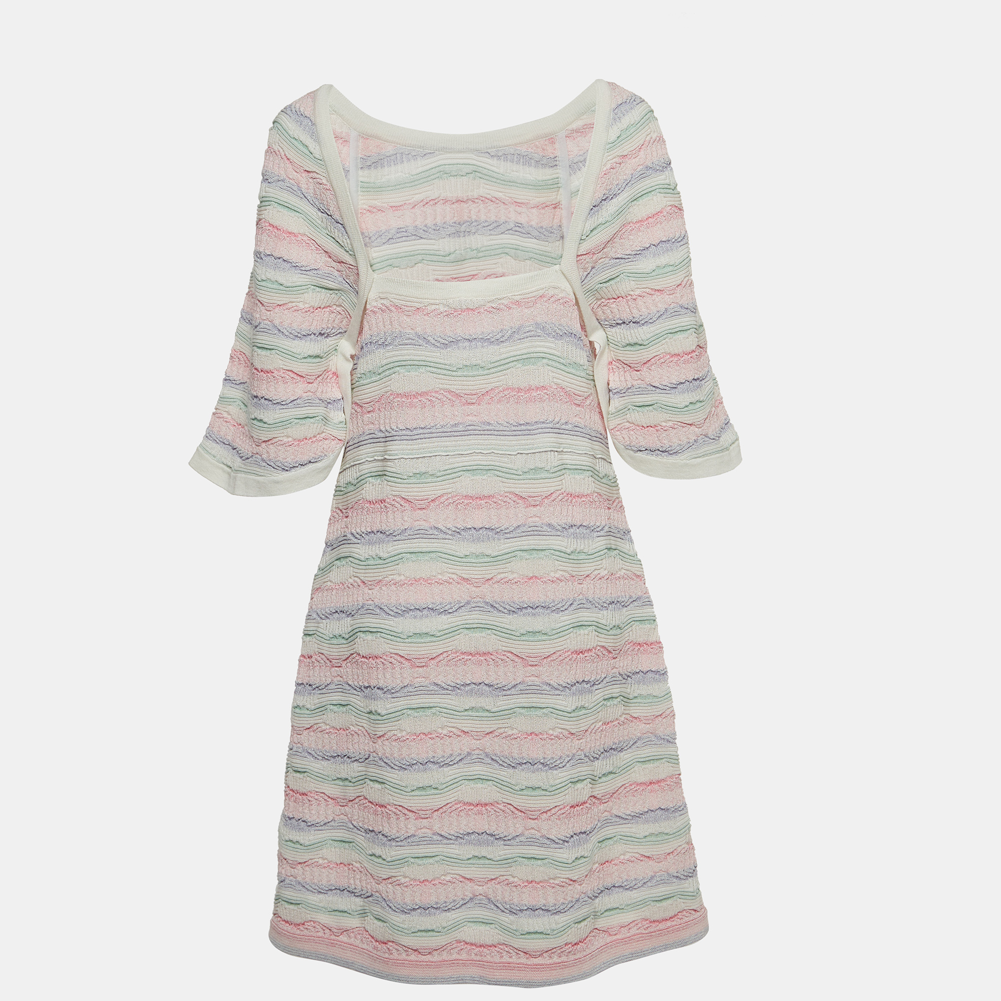 

Chanel Multicolor Striped Knit Midi Dress