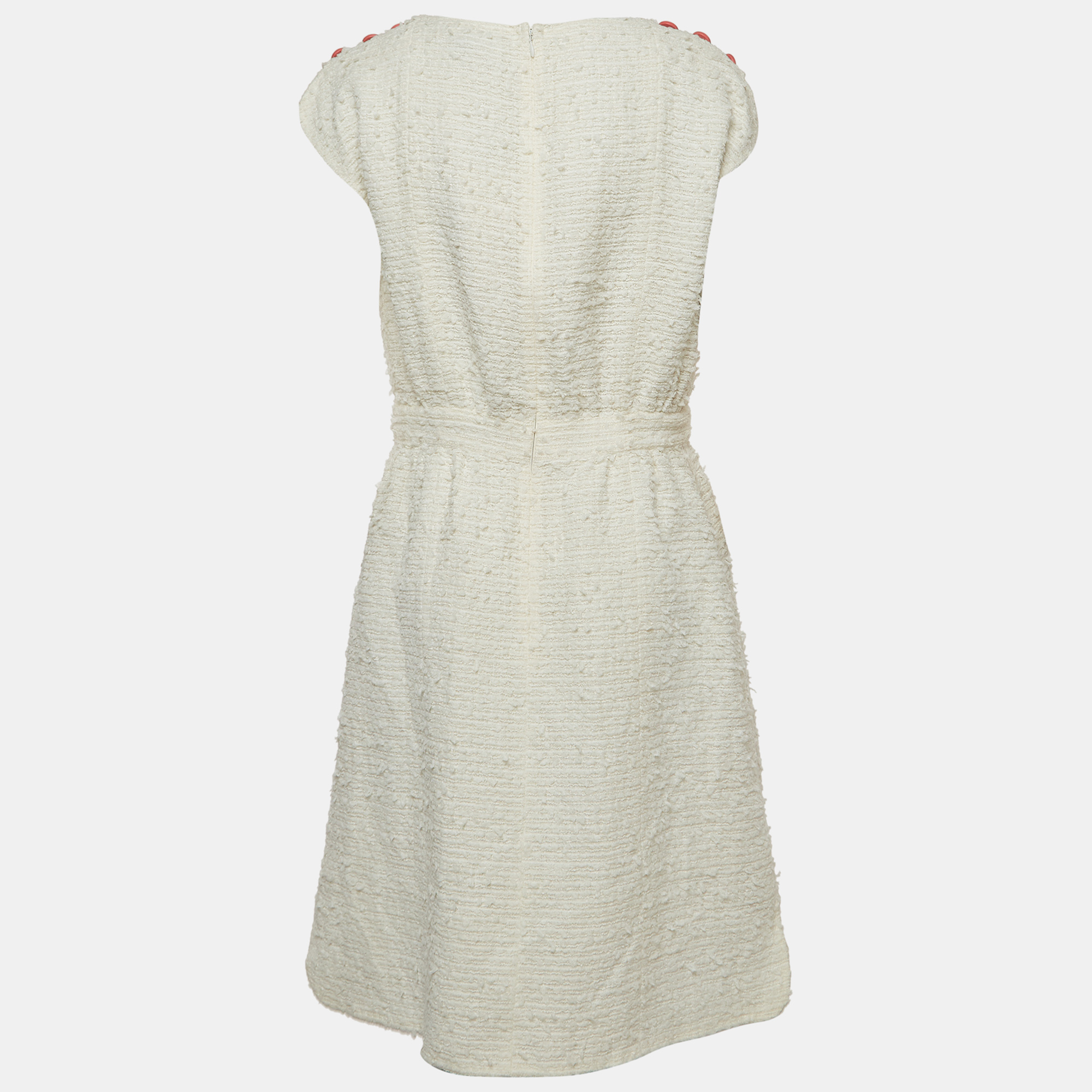 

Chanel White Tweed Sleeveless Knee-Length Dress