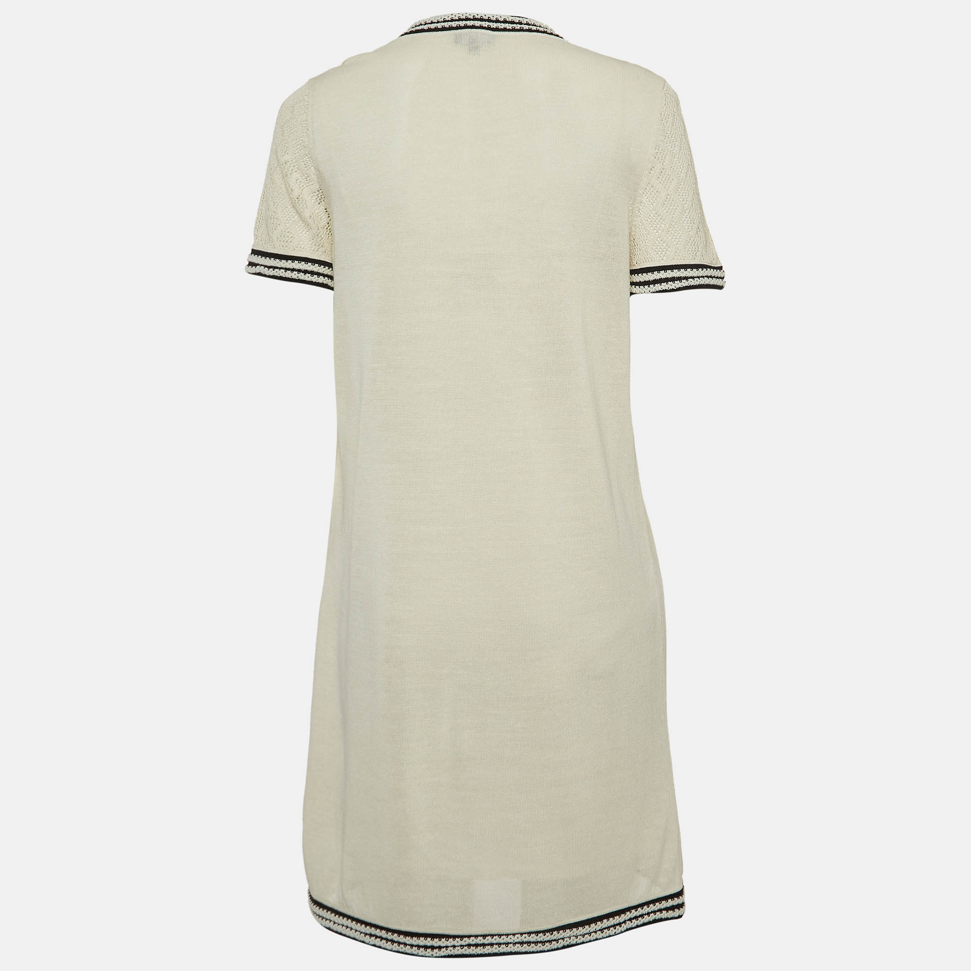 

Chanel White/Black Knit Pocket Detail Mini Dress