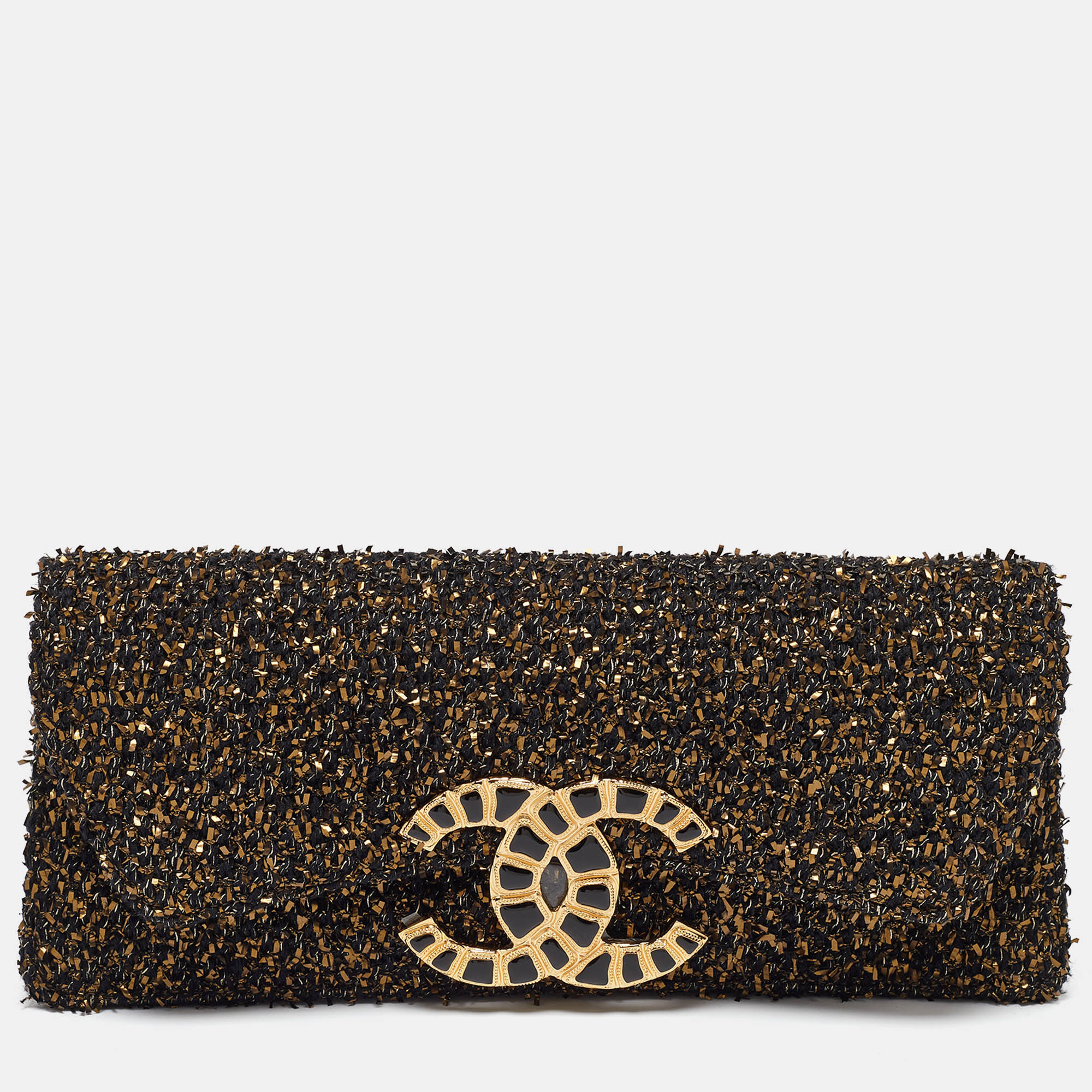 

Chanel Black/Gold Tweed Evening Clutch