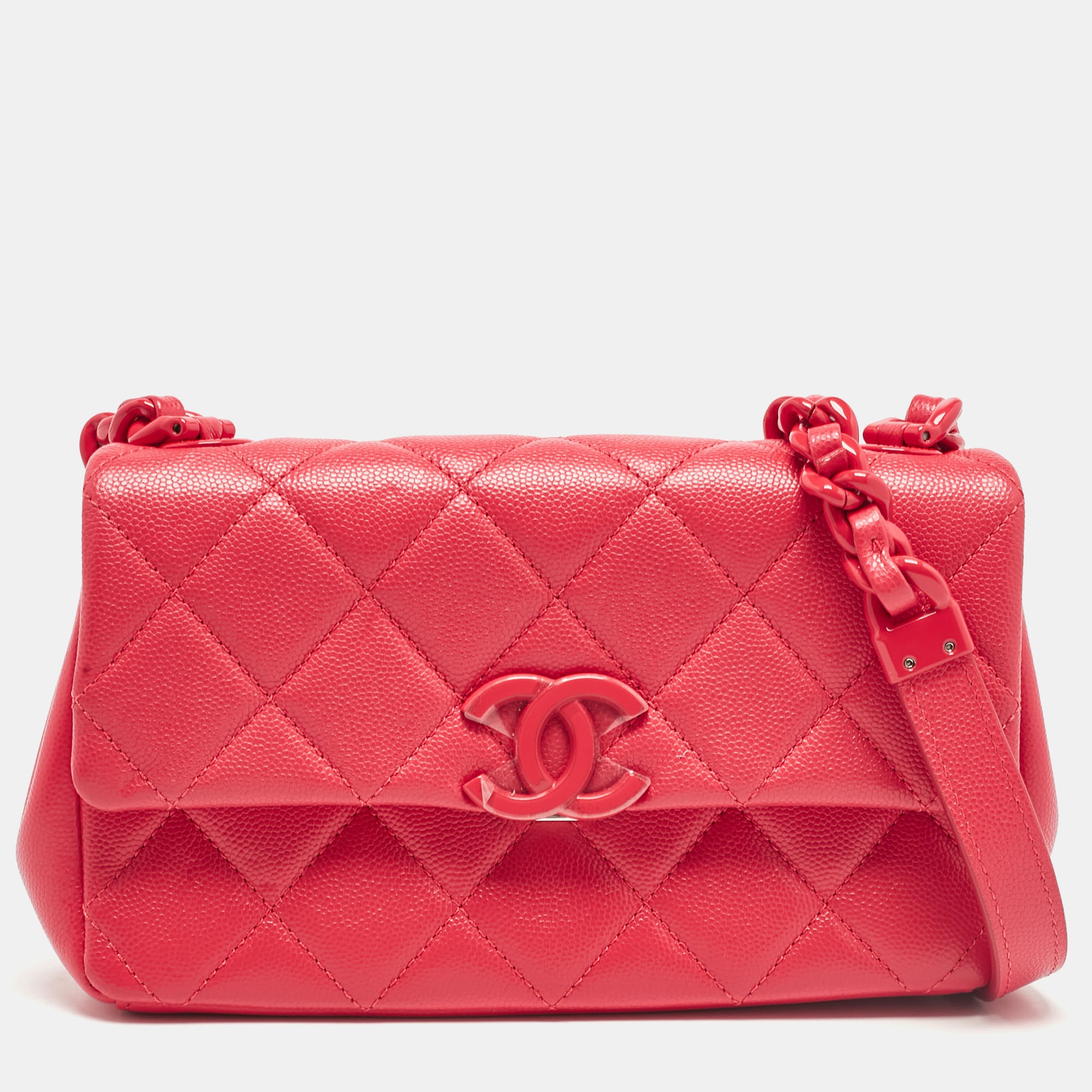 

Chanel Coral Pink Caviar Quilted Leather My everything Flap Bag