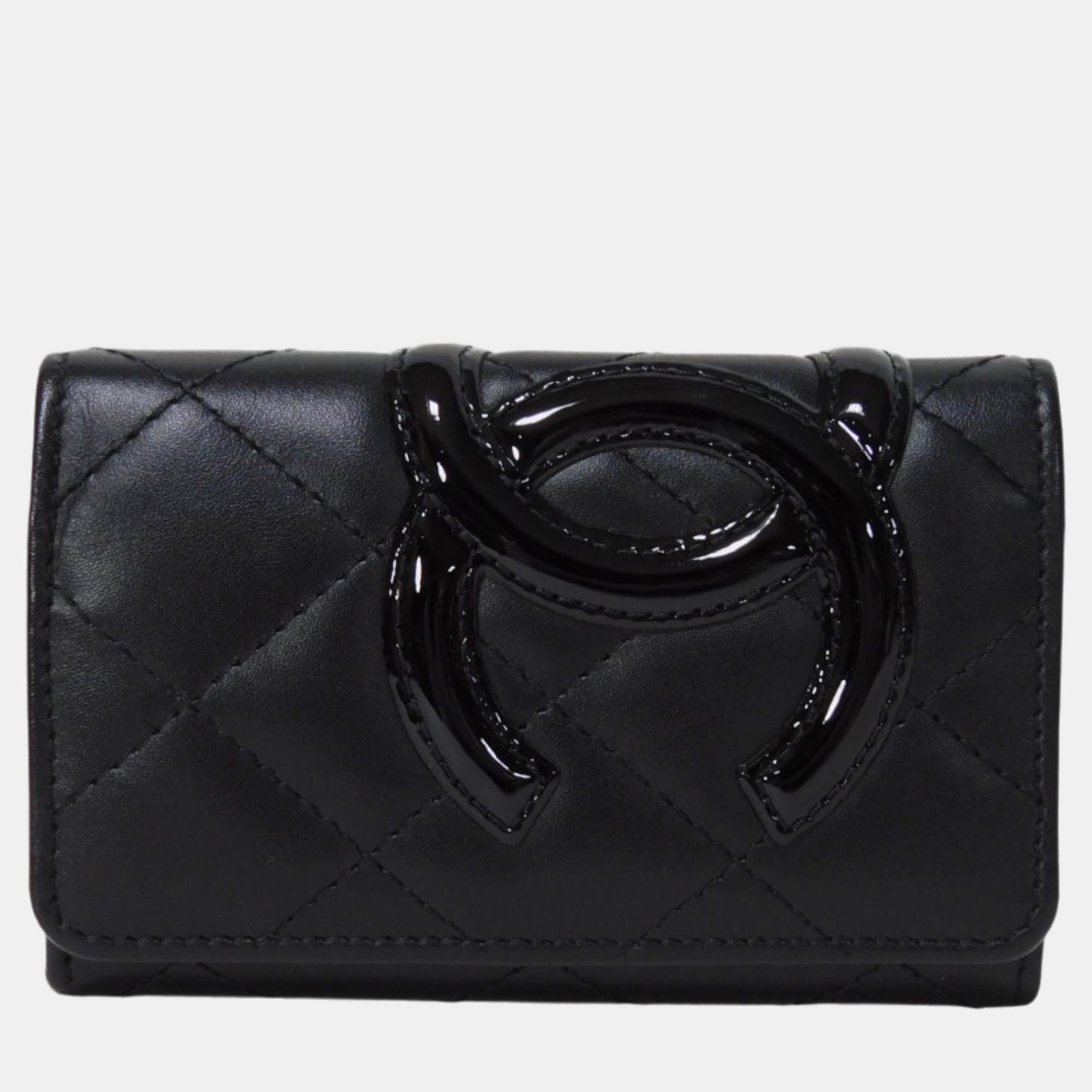 

Chanel Black Leather Cambon Key Holder
