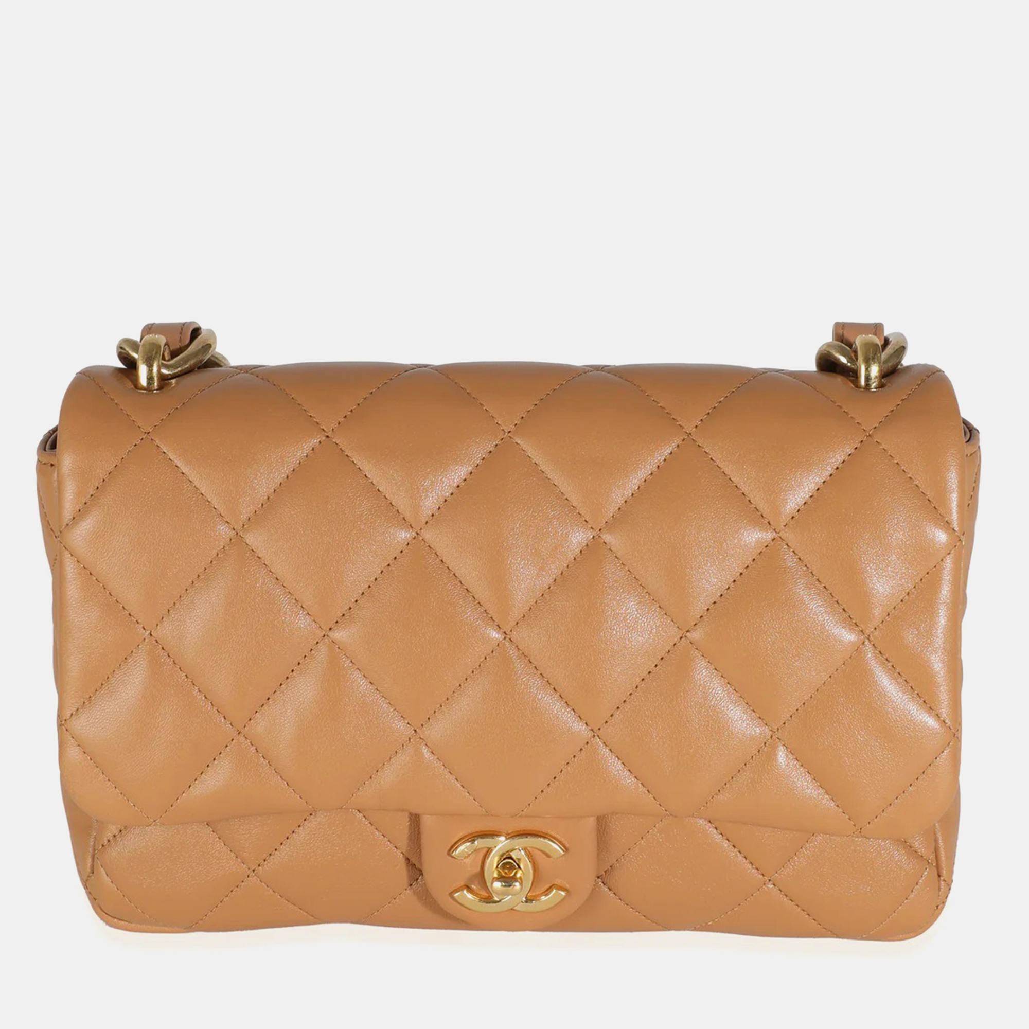 

Chanel Tan Quilted Lambskin Medium Funky Town Flap Bag, Brown