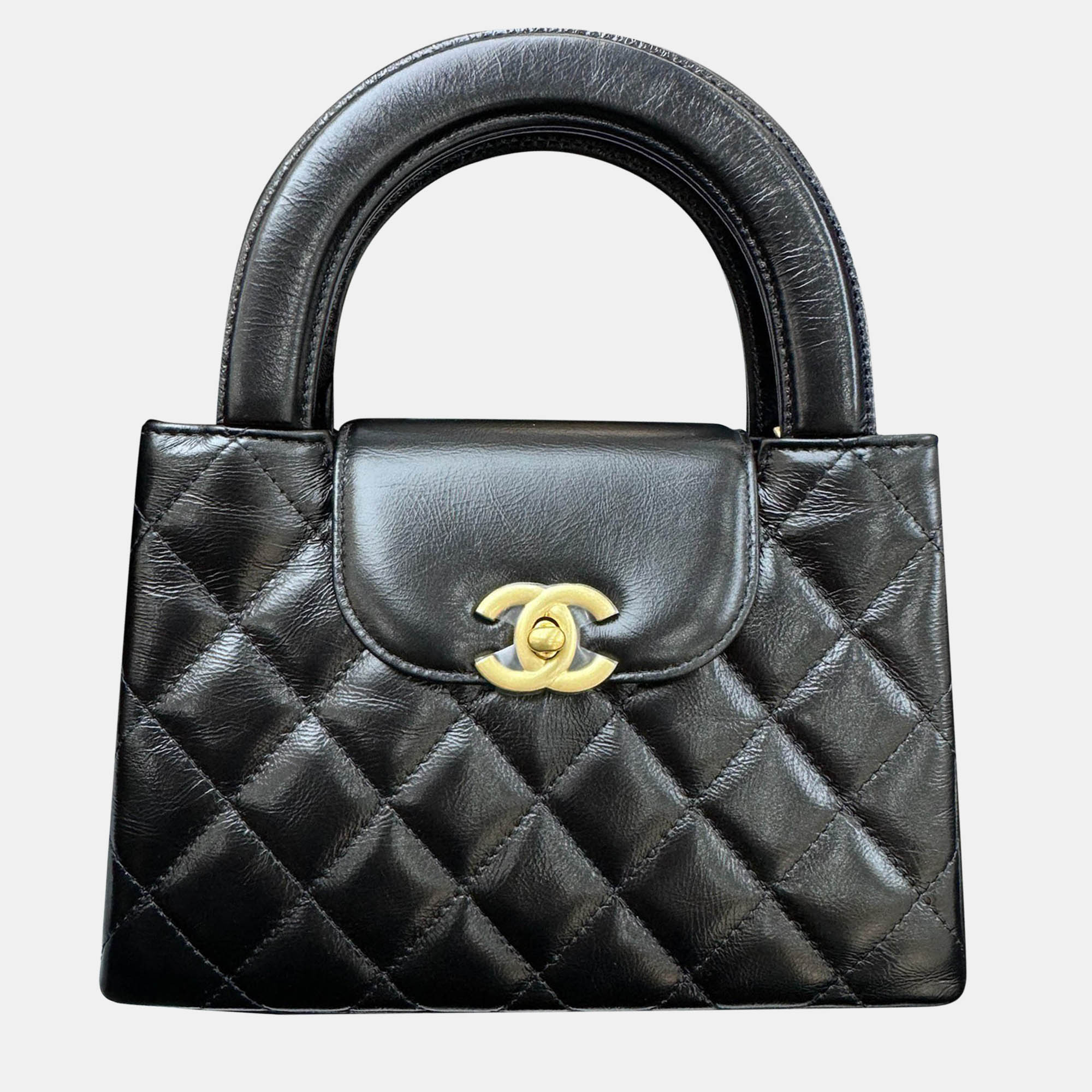 

Chanel 25C black gold kelly large handbag