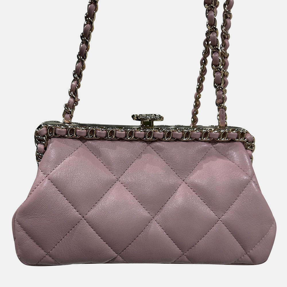 

Chanel pink dinner clutch bag