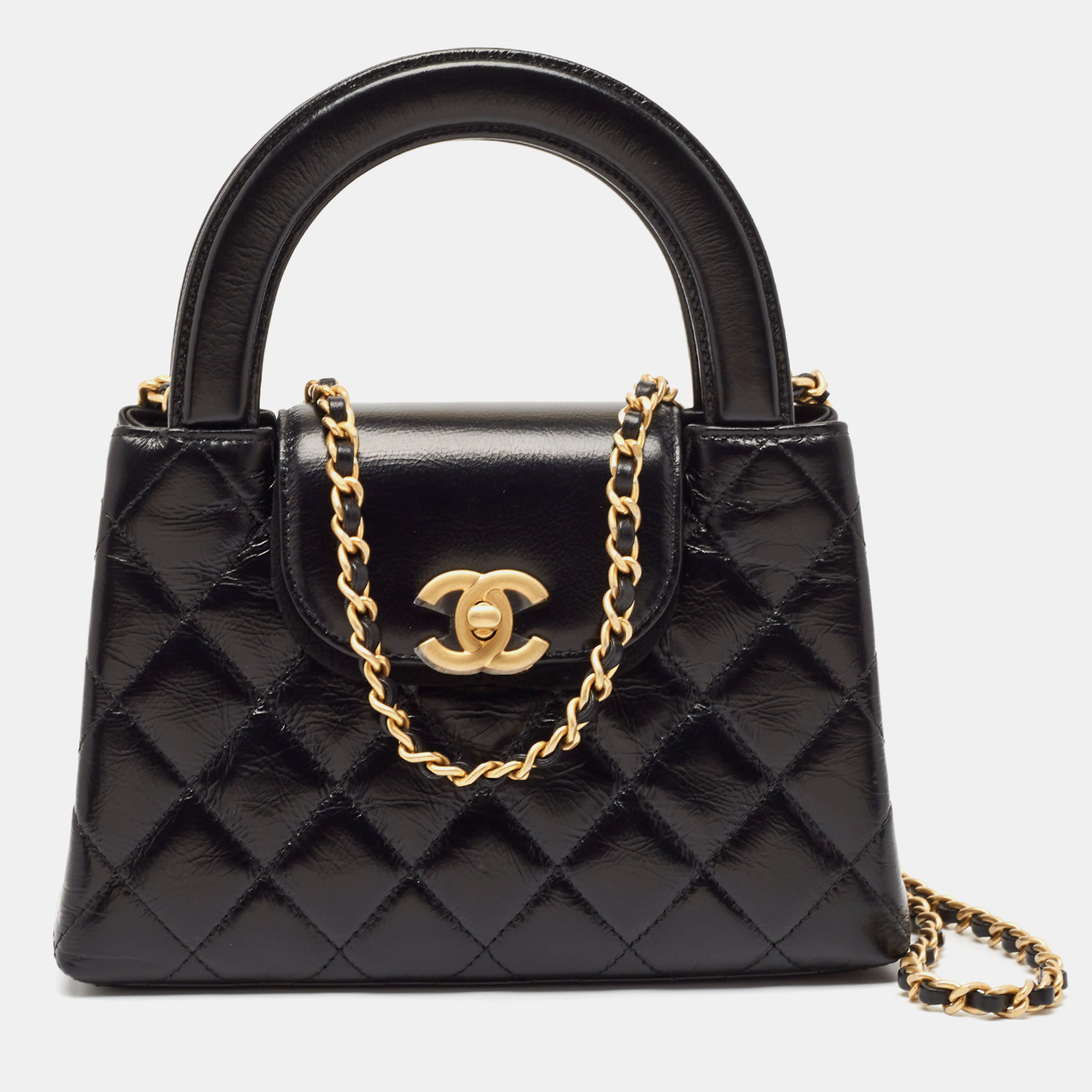 

Chanel Black Quilted Leather Mini Kelly Bag