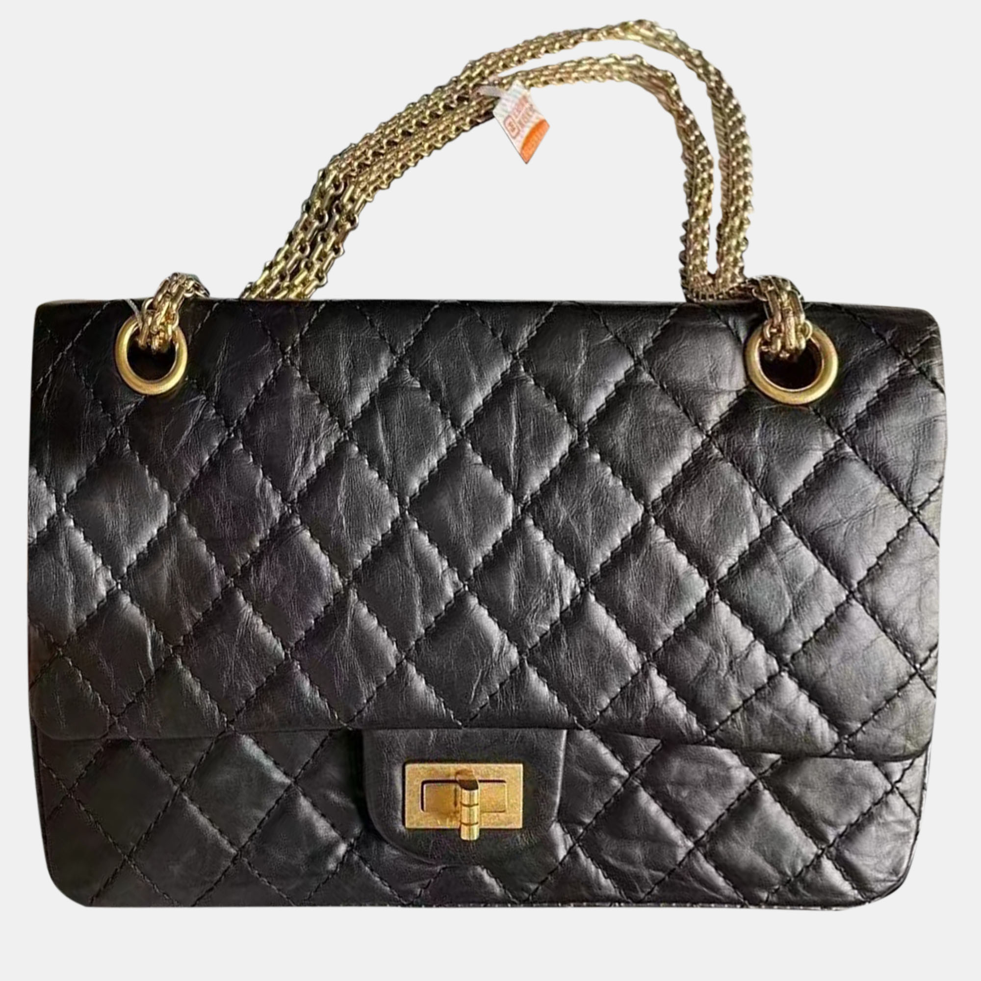 

Chanel Black Aged Calfskin Leather 2.55 Reissue Shoulder Bag