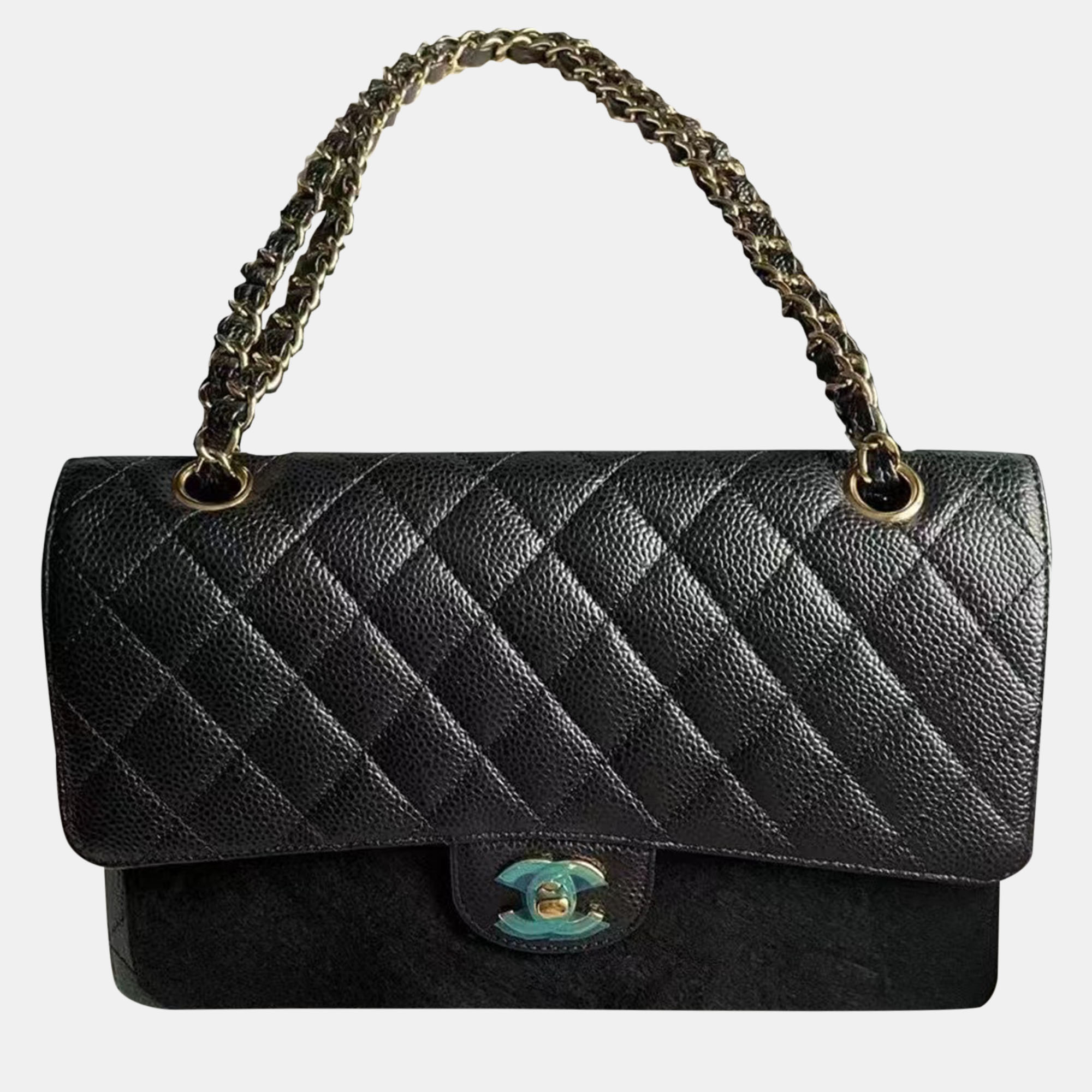 

Chanel Medium black gold Caviar Leather bag