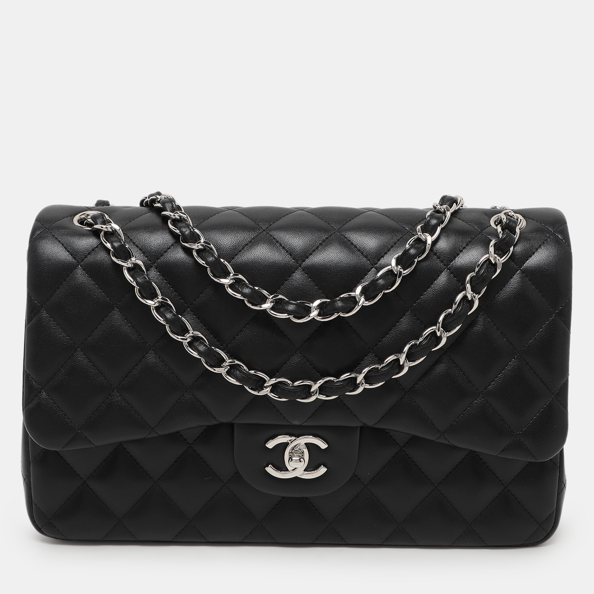 

Chanel Black Quilted Leather Jumbo Classic Double Flap Bag