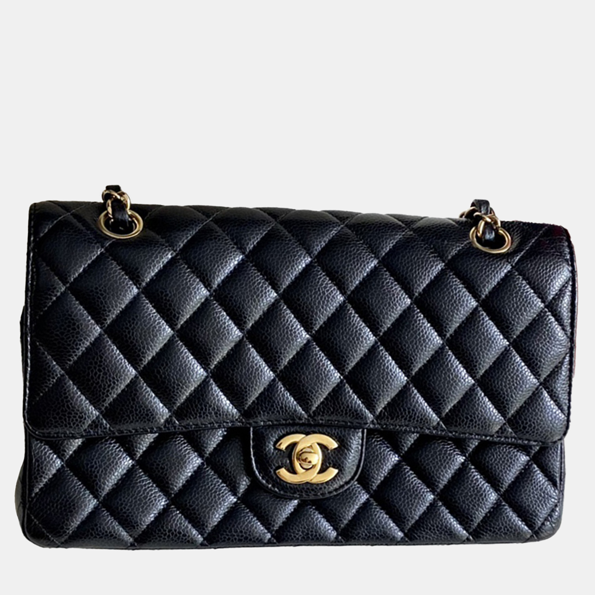 

Chanel Black Caviar Leather Classic Flap Medium Shoulder Bag