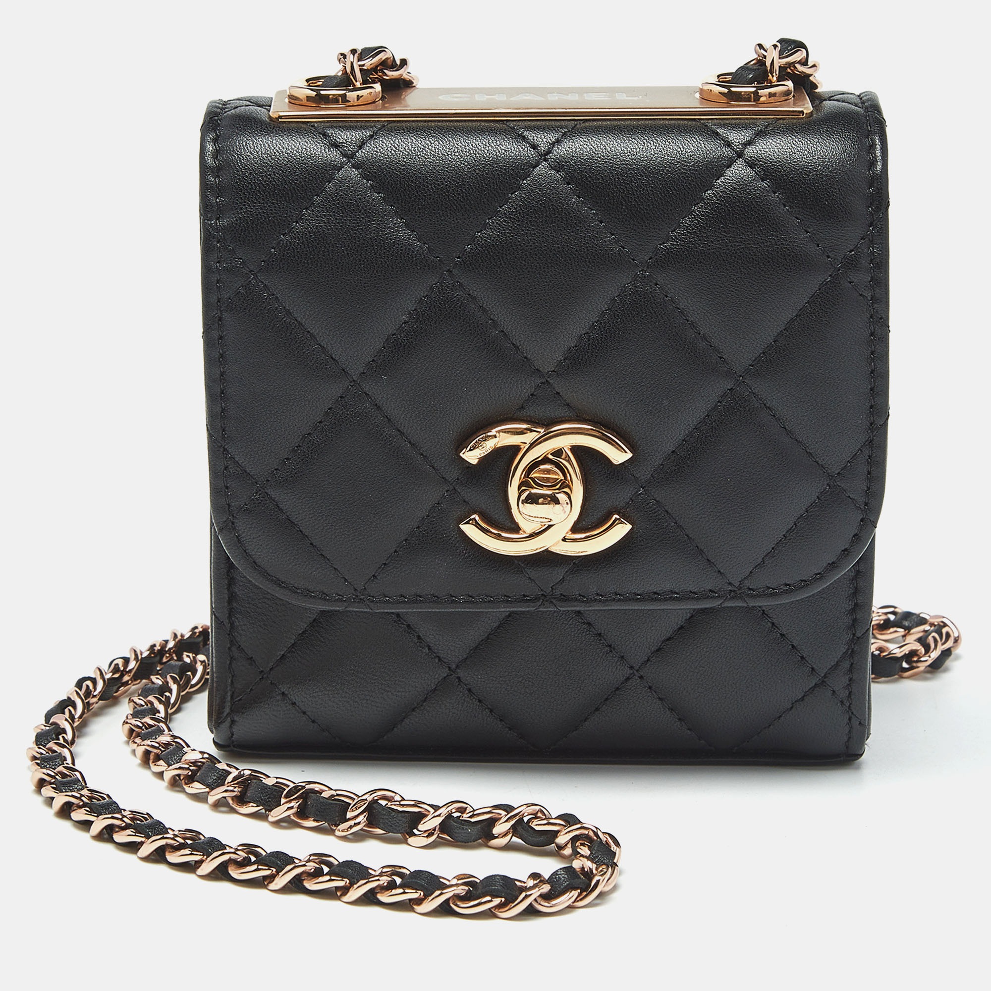 

Chanel Black Quilted Leather Micro Trendy CC Clutch Bag