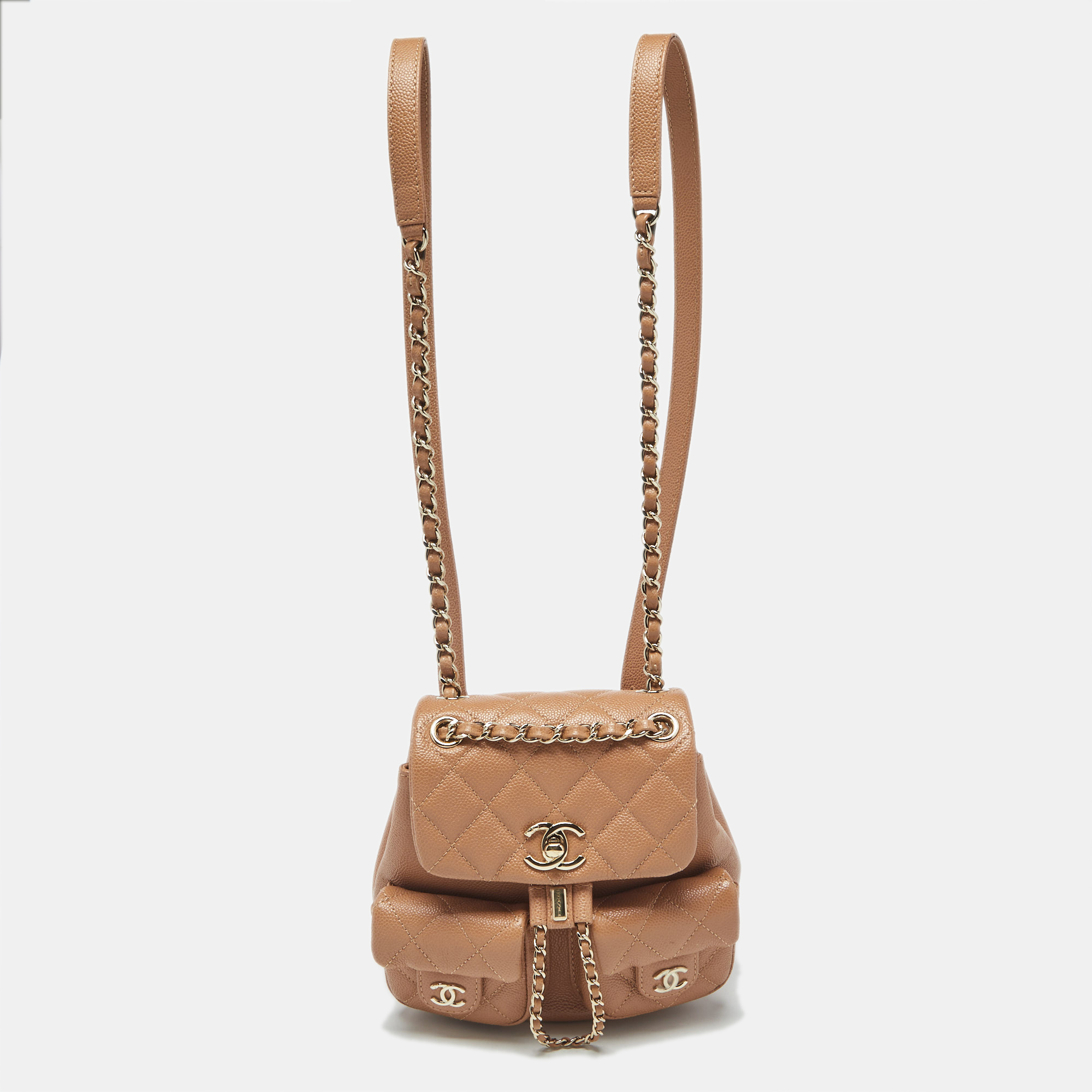 

Chanel Tan Quilted Caviar Leather Mini Duma Backpack