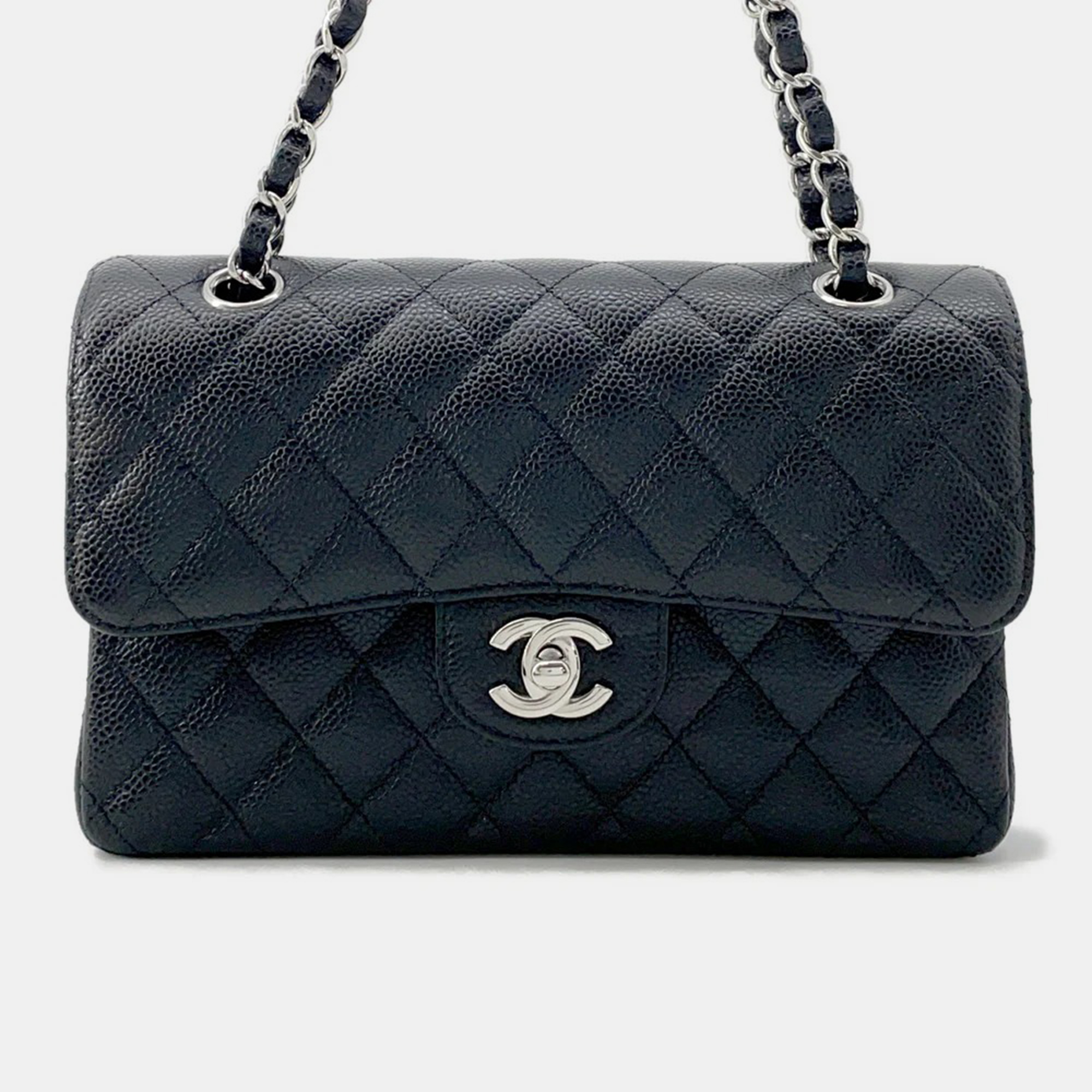 

Chanel Classic Double Flap Black Caviar Leather Shoulder Bag