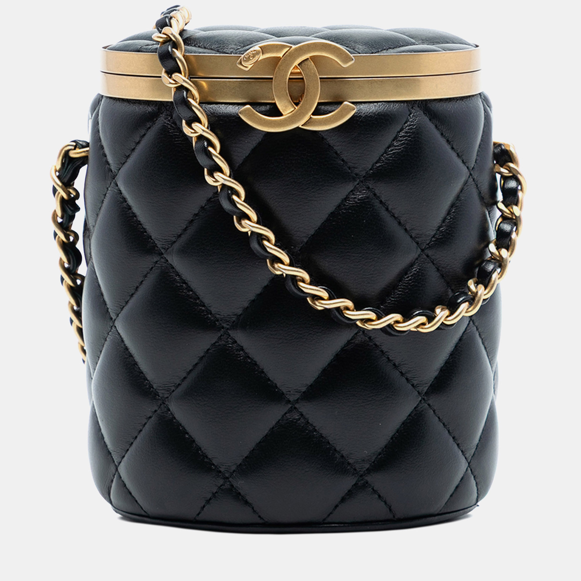 

Chanel Black Mini Quilted Lambskin Crown Box Bag