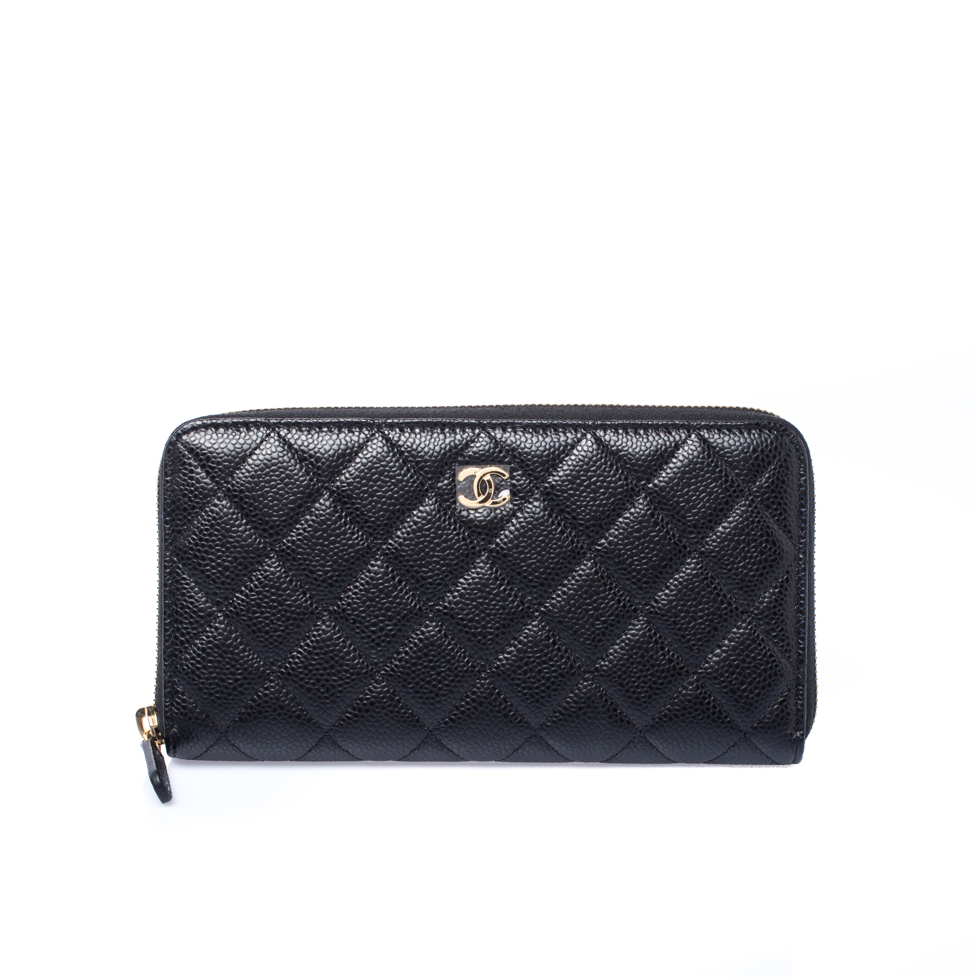Chanel Black Quilted Leather Zip Around Wallet Chanel | The Luxury Closet