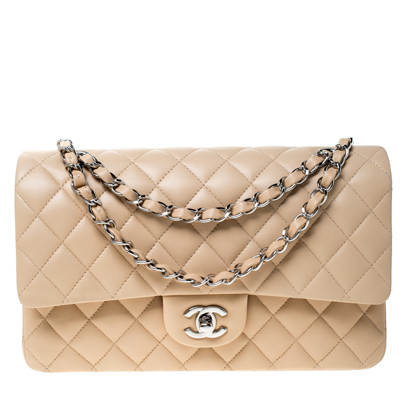 chanel dark beige classic flap