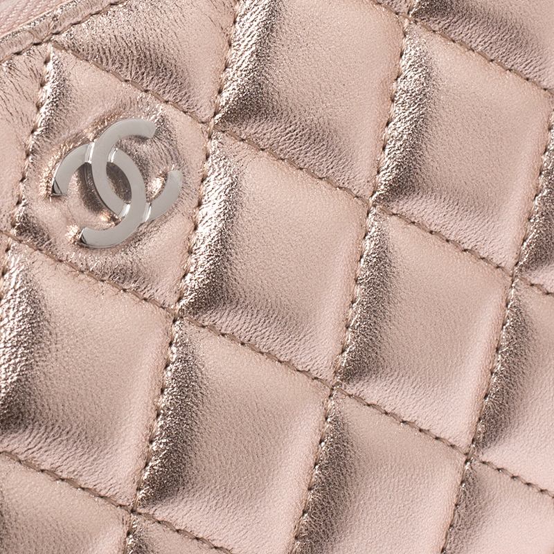 Chanel Mini 22 Bag Rose Gold Iridescent Calfskin Rose Gold Hardware   Madison Avenue Couture
