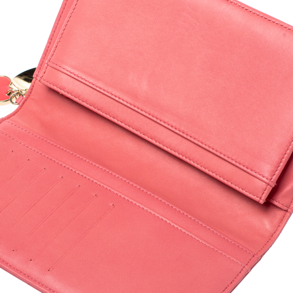 

Chanel Pink Leather Porte Bonheur Bifold Wallet