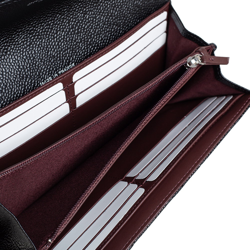 

Chanel Black Quilted Caviar Leather Classic Flap Wallet