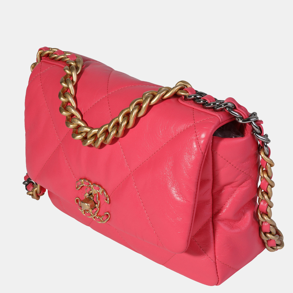 

Chanel Pink Quilted Goatskin Medium Chanel 19 Bag