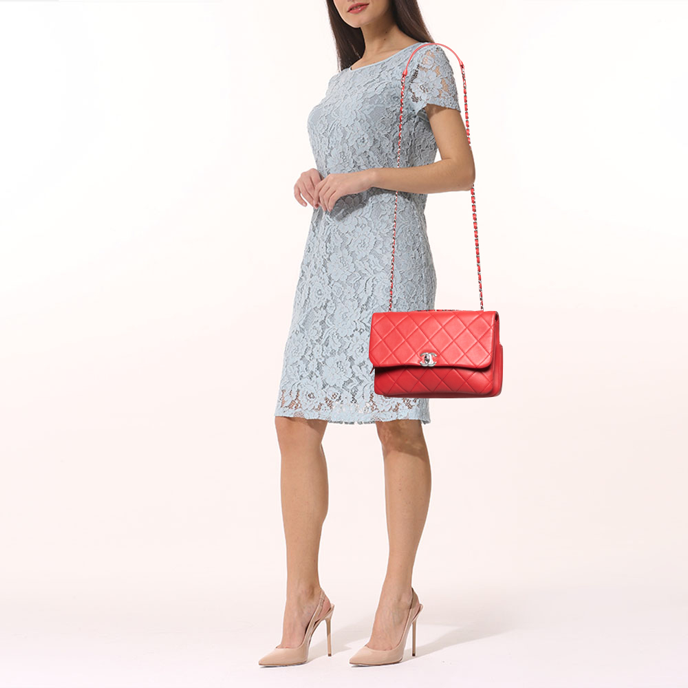 

Chanel Red Quilted Leather City Day Flap Bag