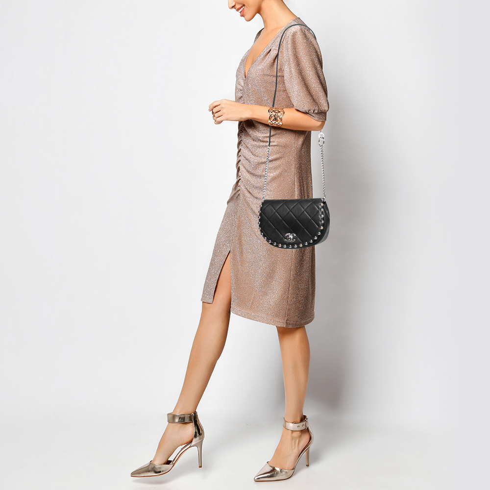 

Chanel Black Quilted Leather Bubble Flap Bag